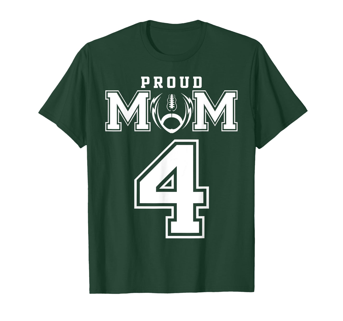 Custom Proud Football Mom Number 4 Personalized For Women T-Shirt