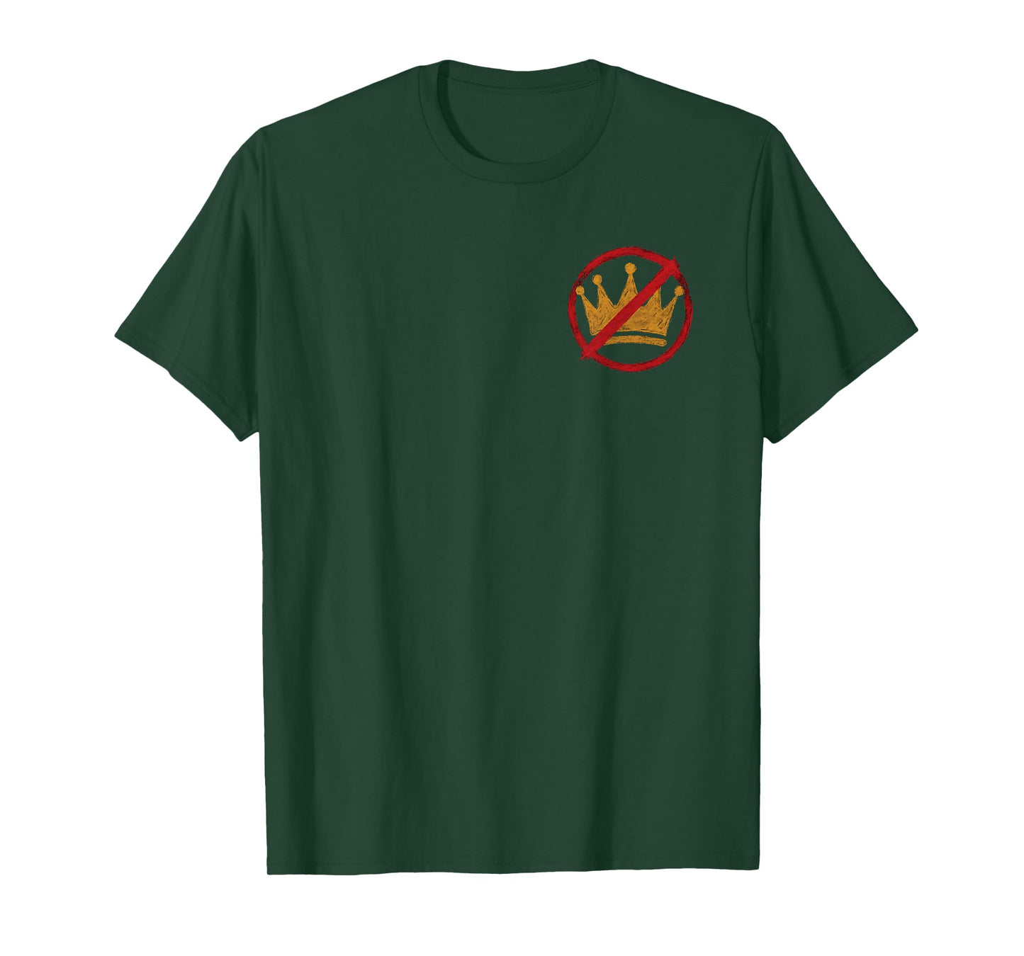 No Kings Red Slash Nope Crown Graffiti Street Art Pocket T-Shirt