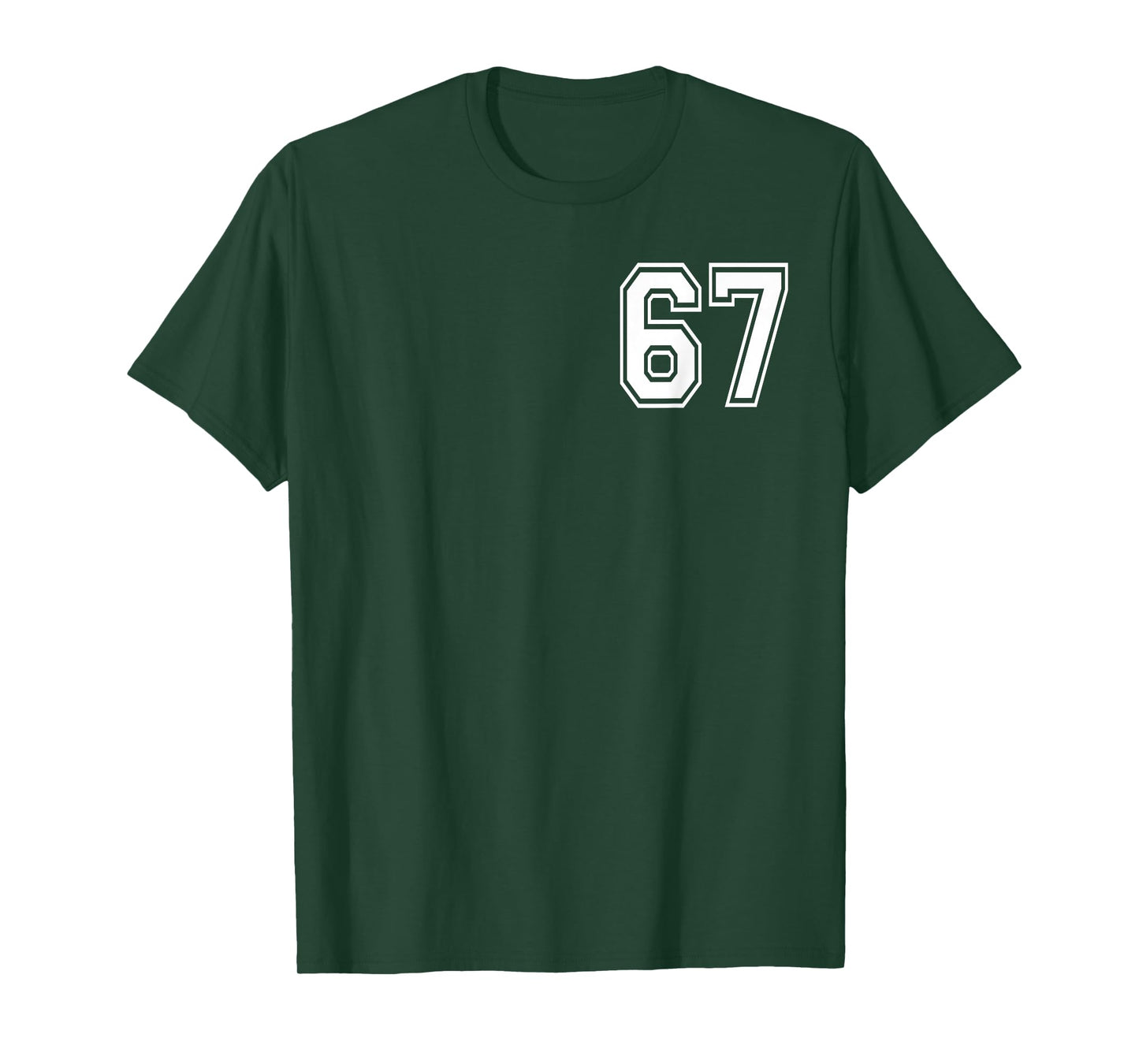 Number 67 in White T-Shirt
