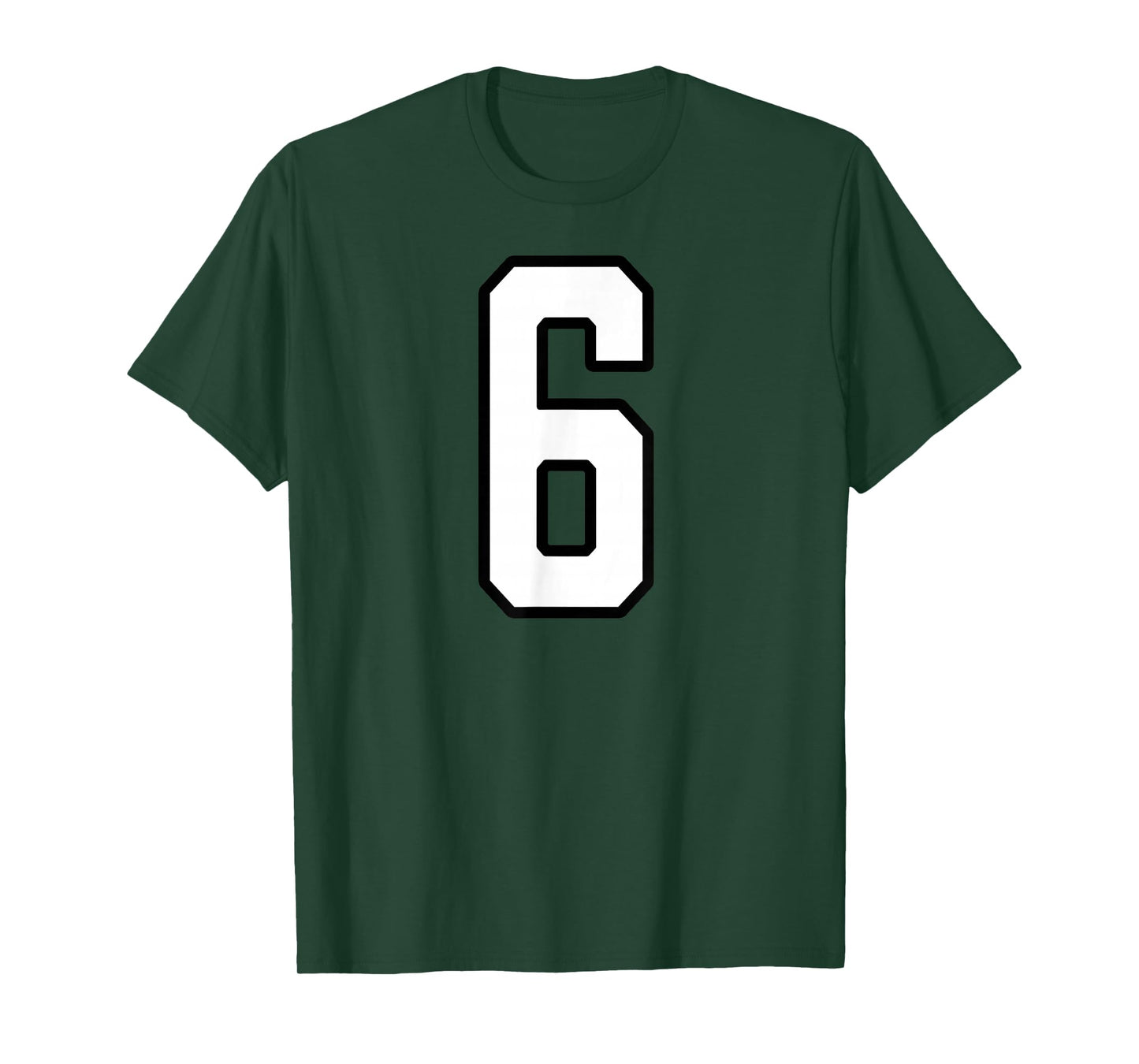 White and Black Sports Number 6 Jersey Uniform Player T-Shirt