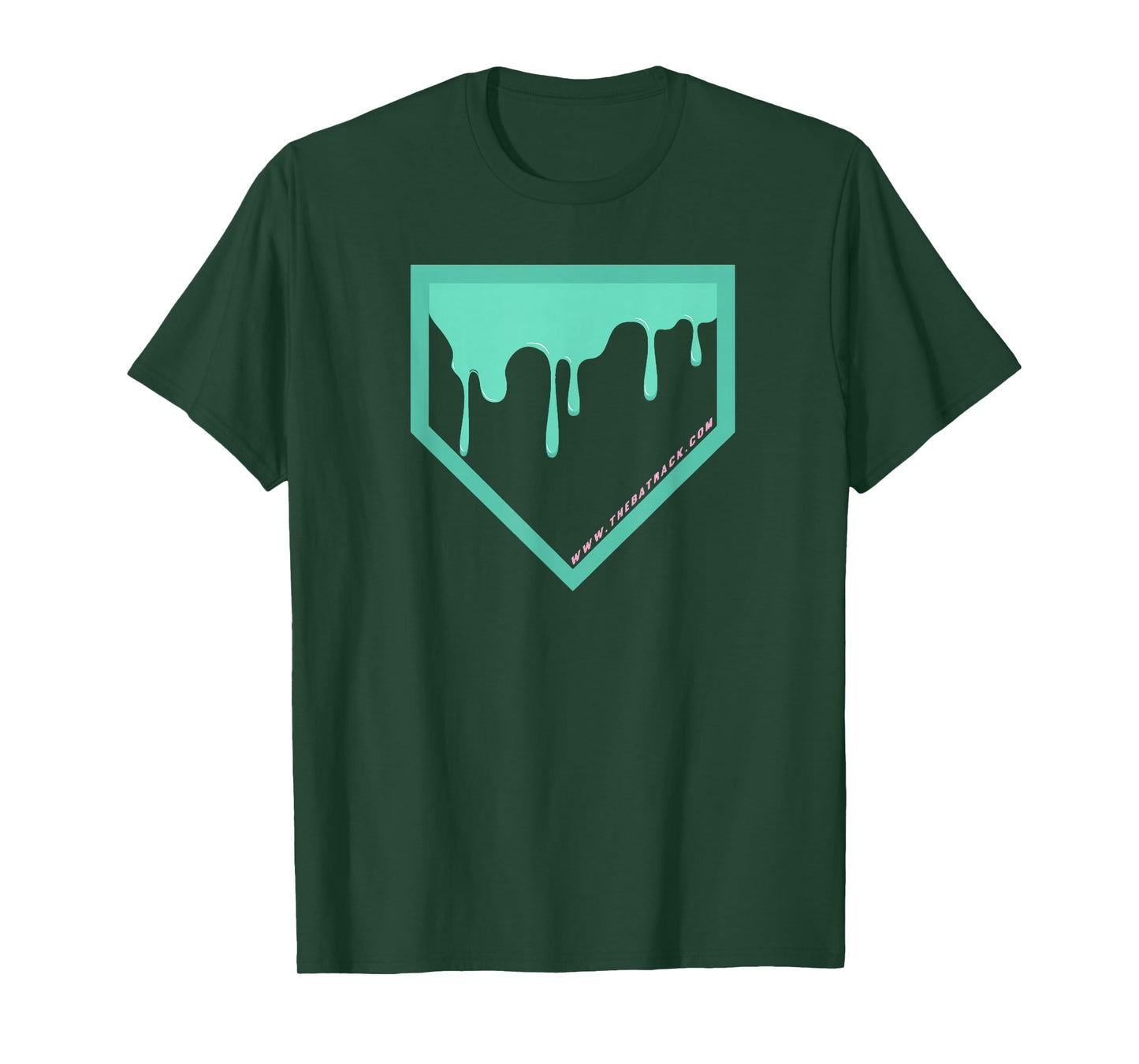 Baseball Home Plate Drip 2 Mint T-Shirt