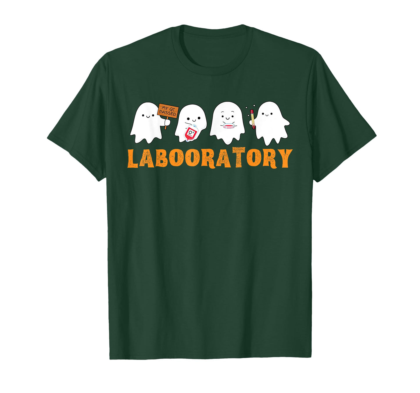 Labooratory Cute Ghost Halloween Laboratory Lab Scientist T-Shirt