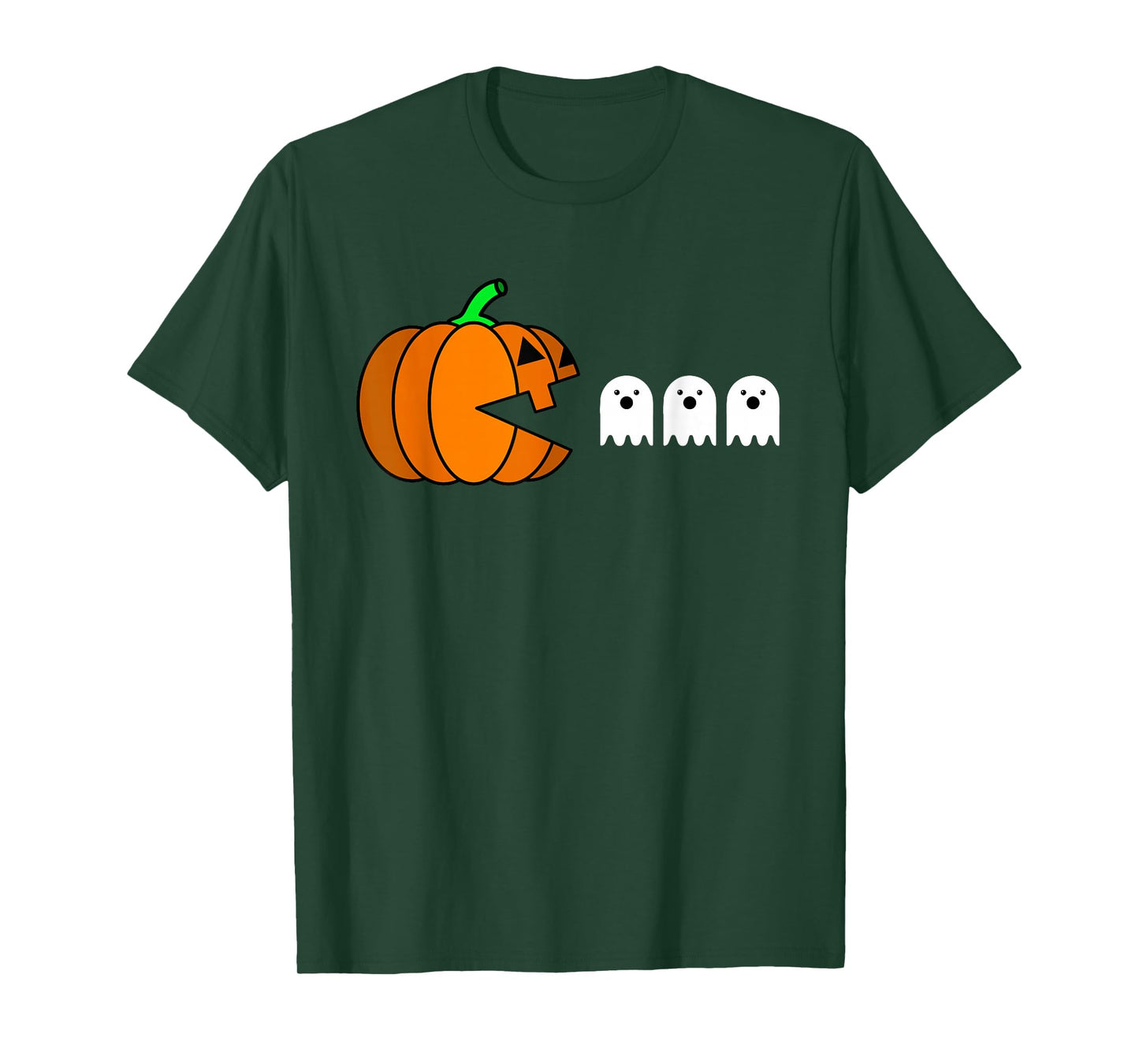 Funny Halloween Pumpkin Eating Ghost, Gamer Men Women Kids T-Shirt