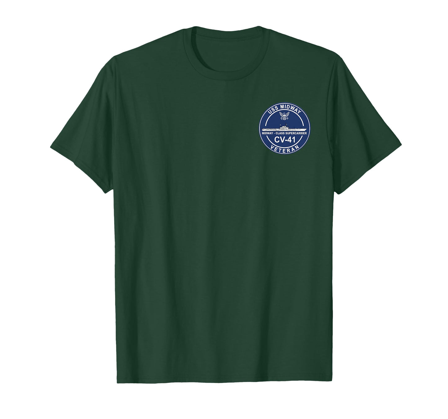 USS Midway CV 41 Aircraft Carrier Veteran Flag Patriotic Men T-Shirt