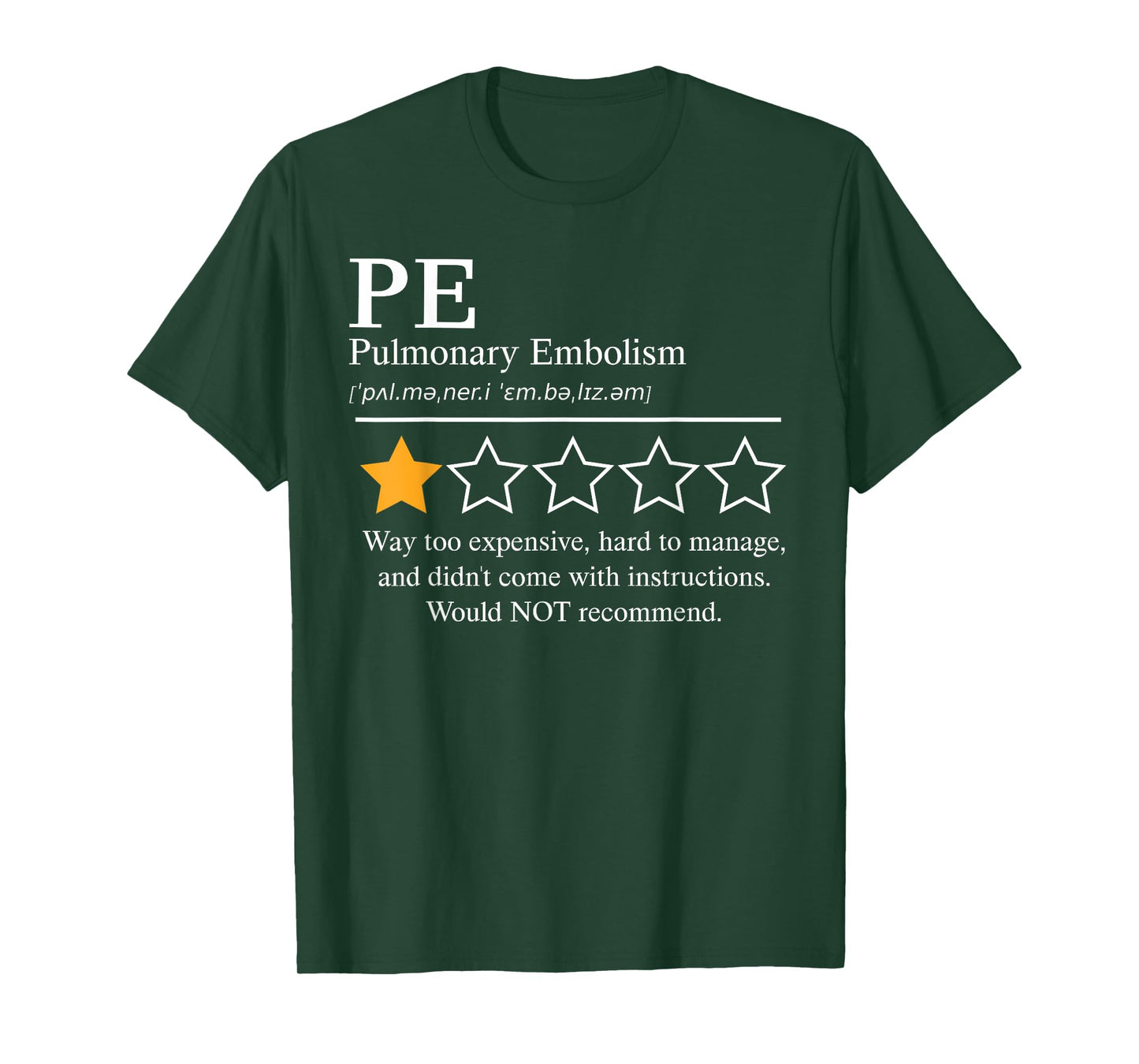Pulmonary Embolism Awareness Day 2025 Would Not Recommend T-Shirt