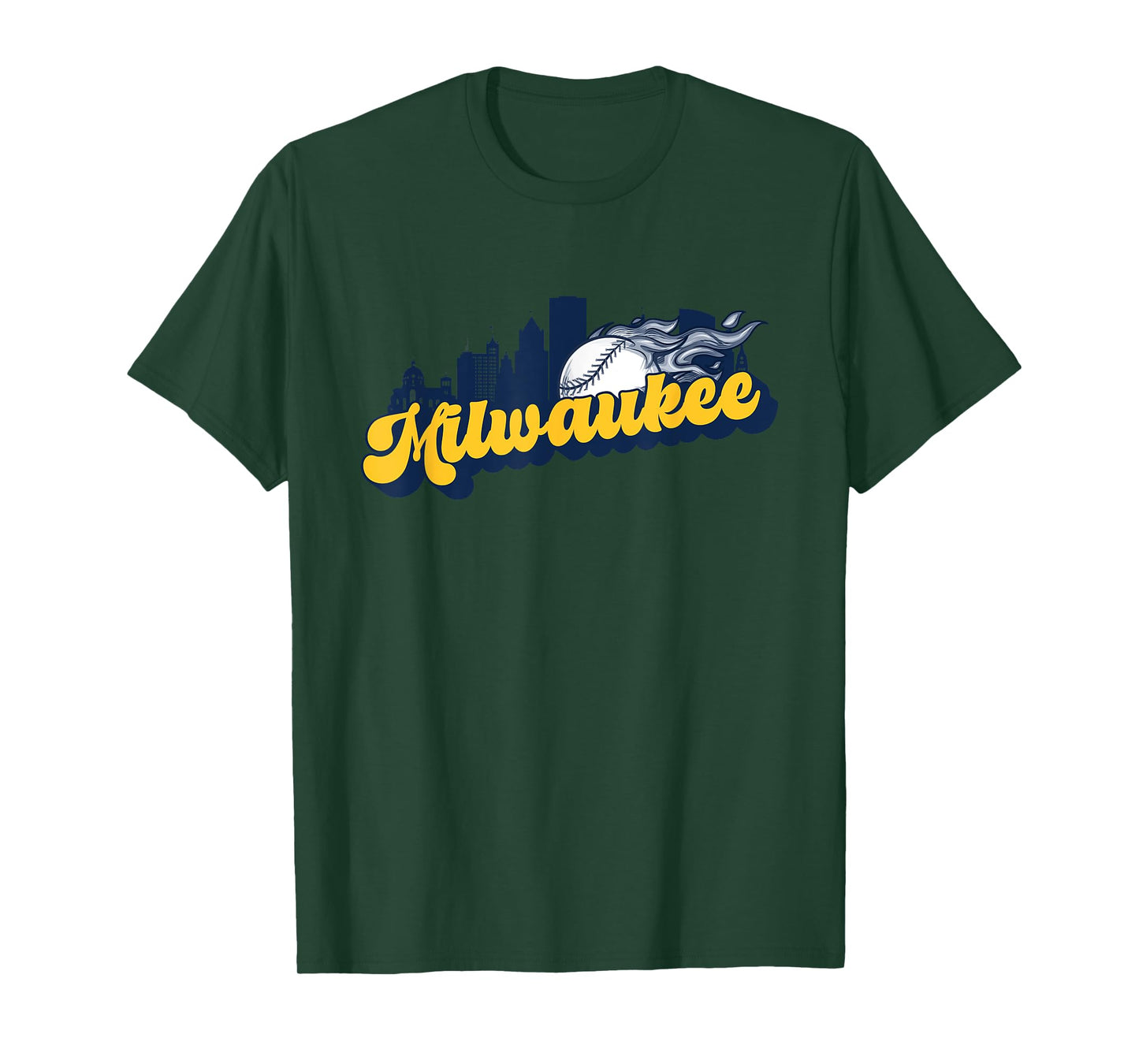 Milwaukee Baseball Vintage City Skyline Retro Baseball Lover T-Shirt