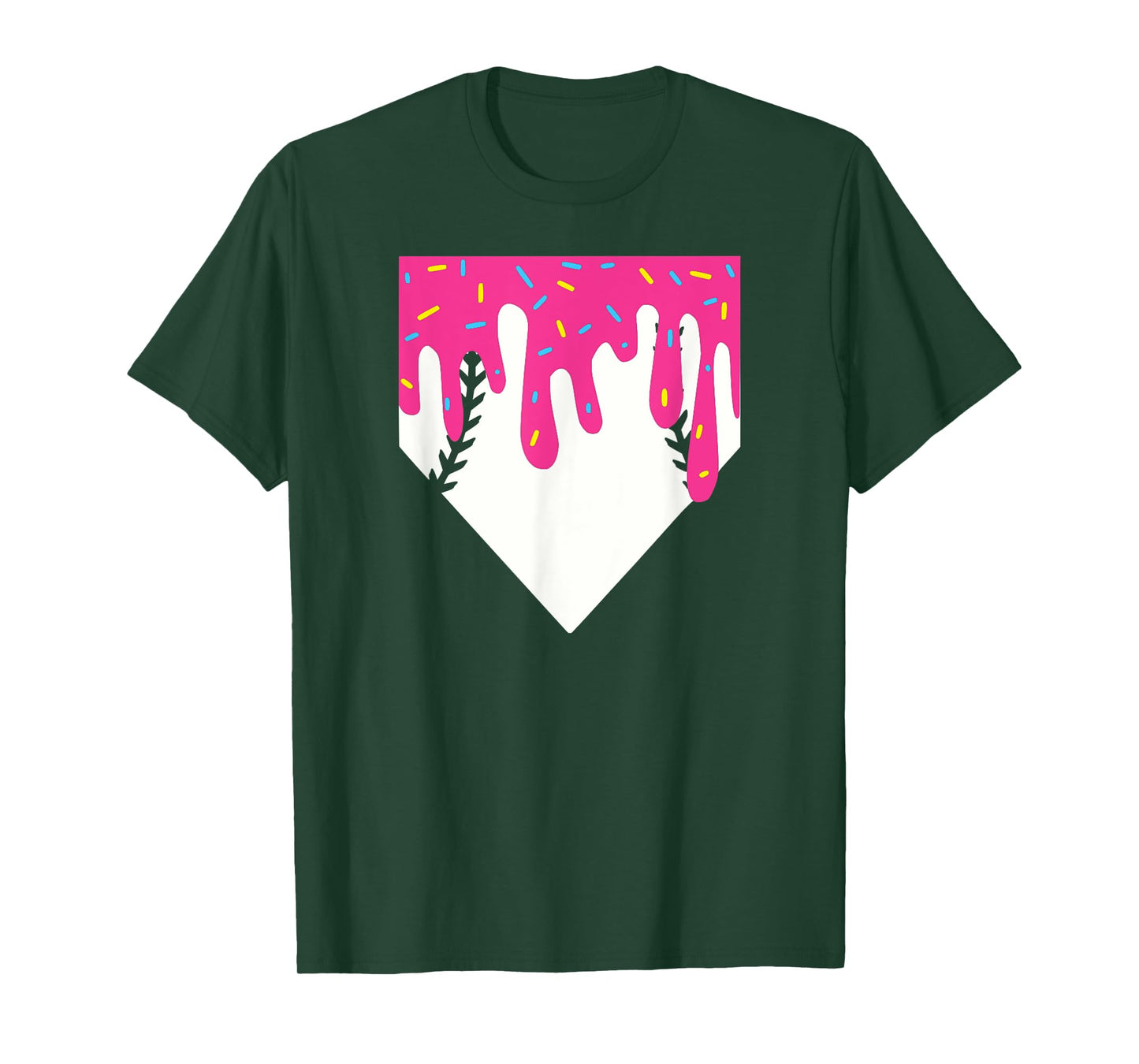 Baseball Home Plate Ice Cream Drip T-Shirt