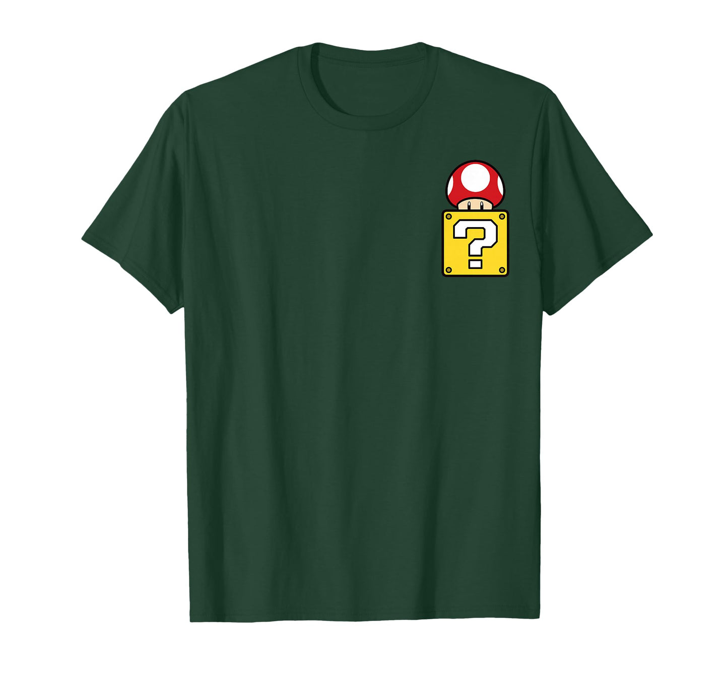 Super Mario Mystery Box Mushroom Left Chest T-Shirt