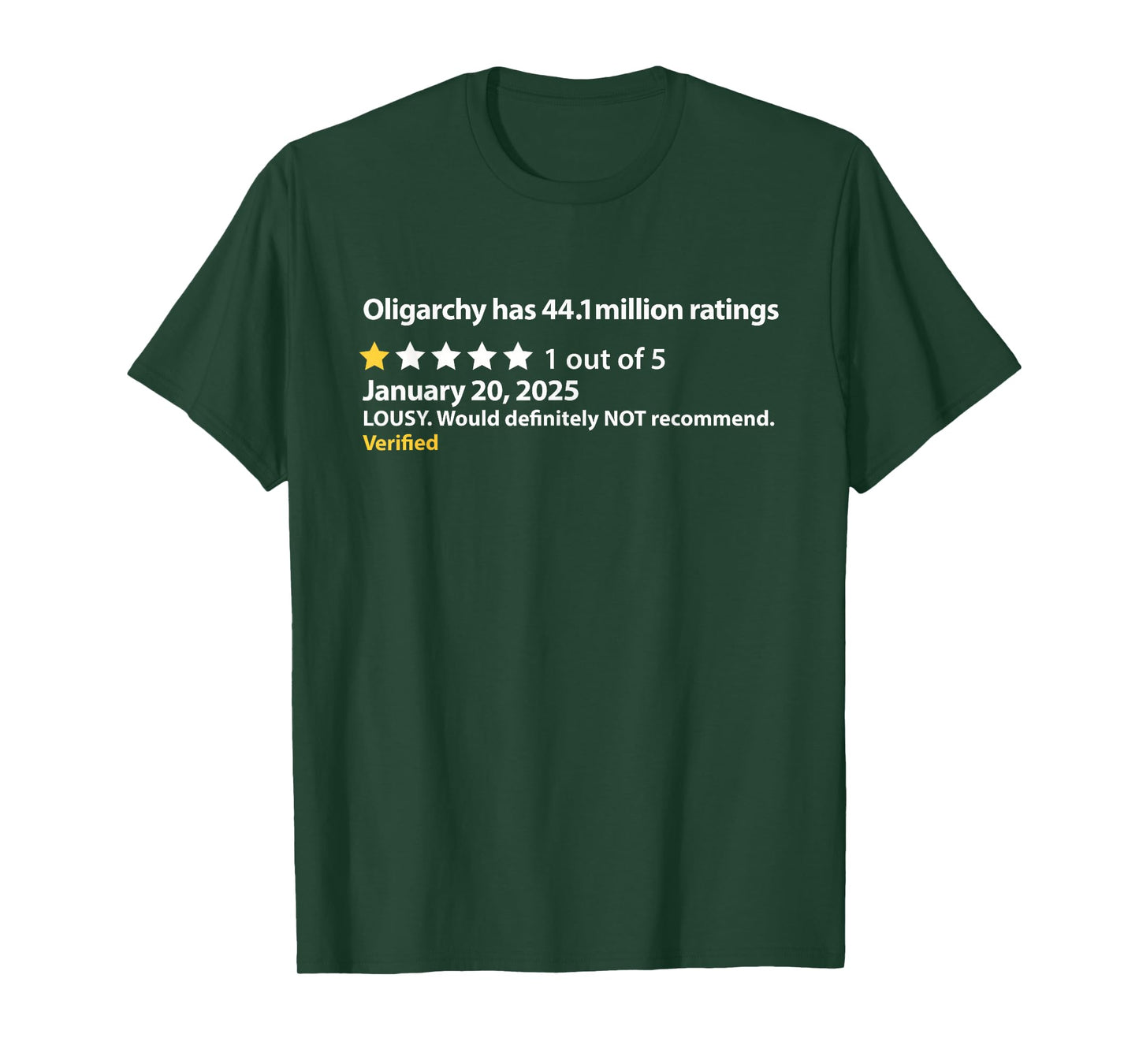 Anti-Oligarchy Star Rating Undemocratic System of Government T-Shirt
