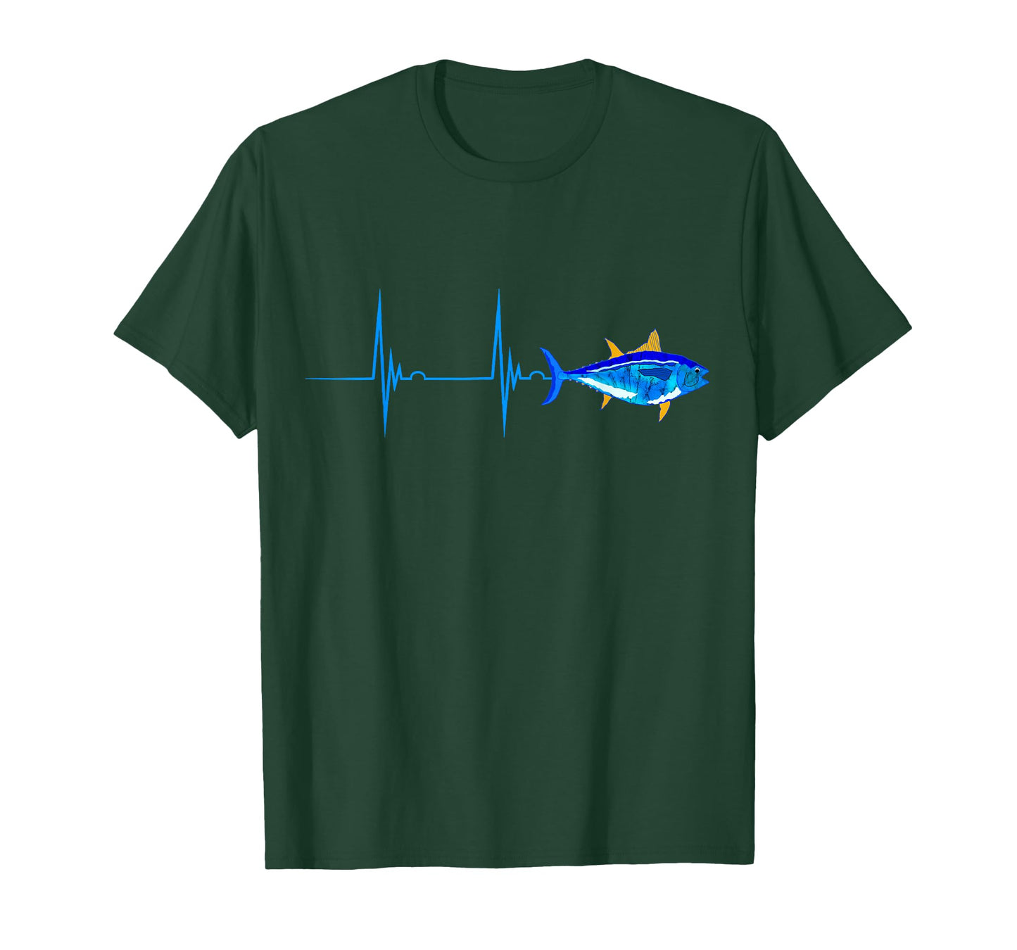Bluefin Tuna Heartbeat EKG Pulseline Deep Sea Fishing TShirt T-Shirt