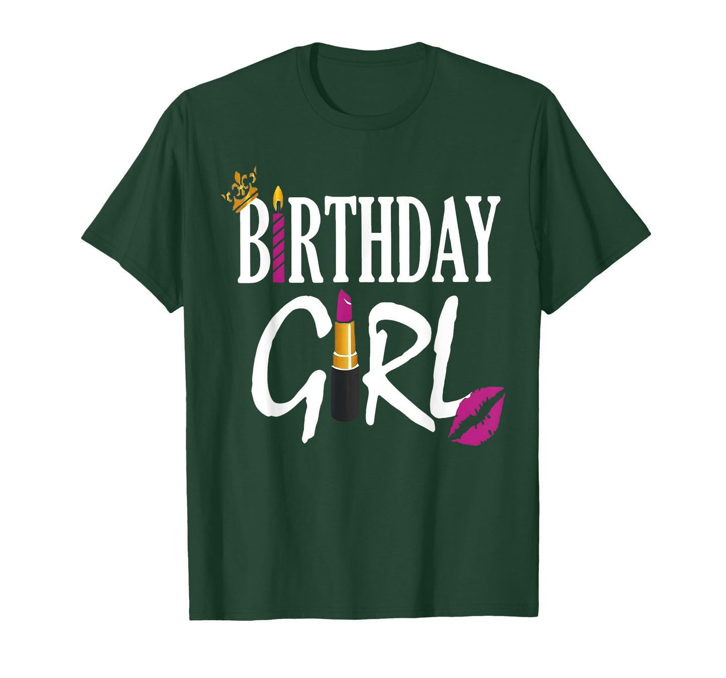 Happy Birthday Girl Lipstick Cute My Day Women Bday Girl T-Shirt