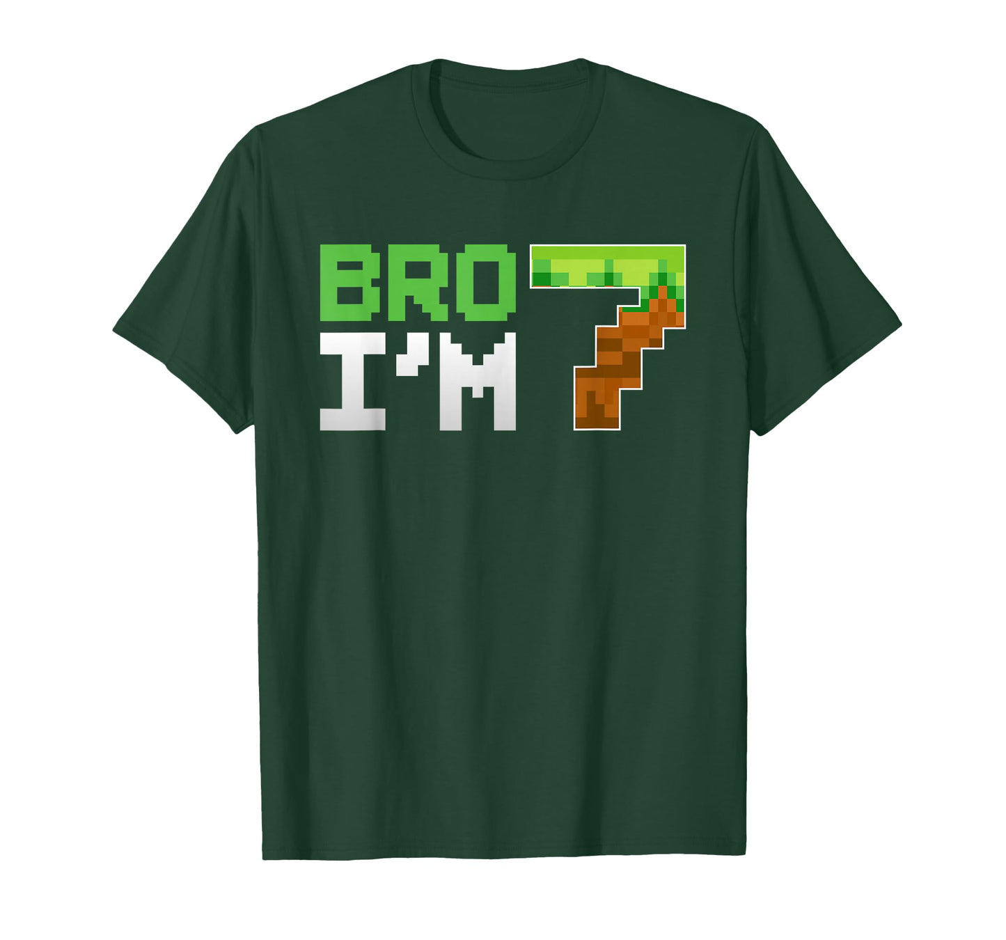 Kids 7th Birthday Boy Bro I’m 7 Year Old Gamer Pixel Number T-Shirt