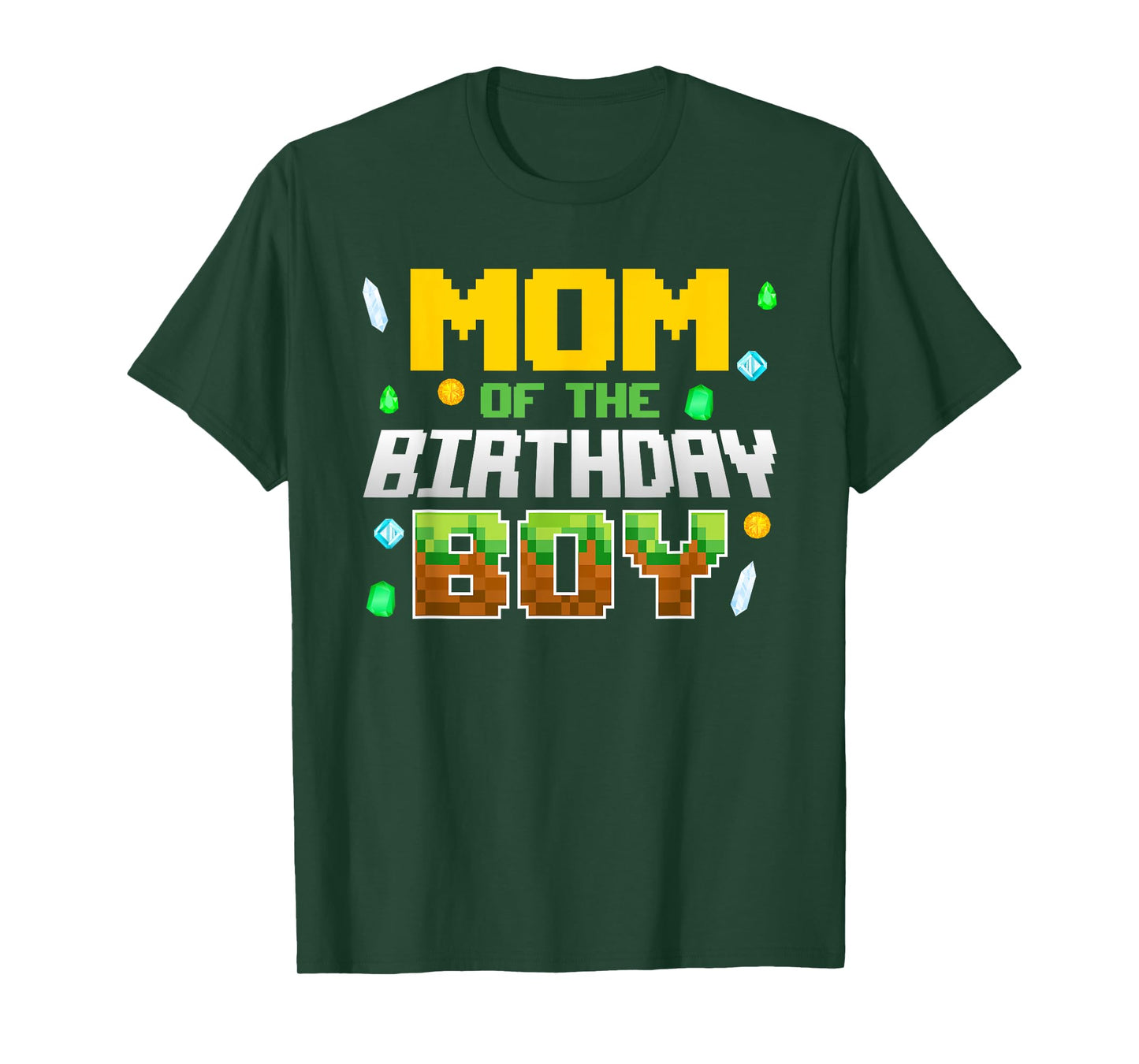Mom Of The Birthday Boy Game Pixel Number Birthday Party T-Shirt