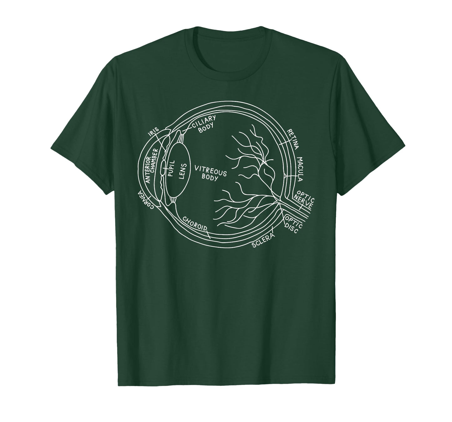 Vintage Eye Anatomy Eyeball Optometrist Ophthalmic Tech T-Shirt
