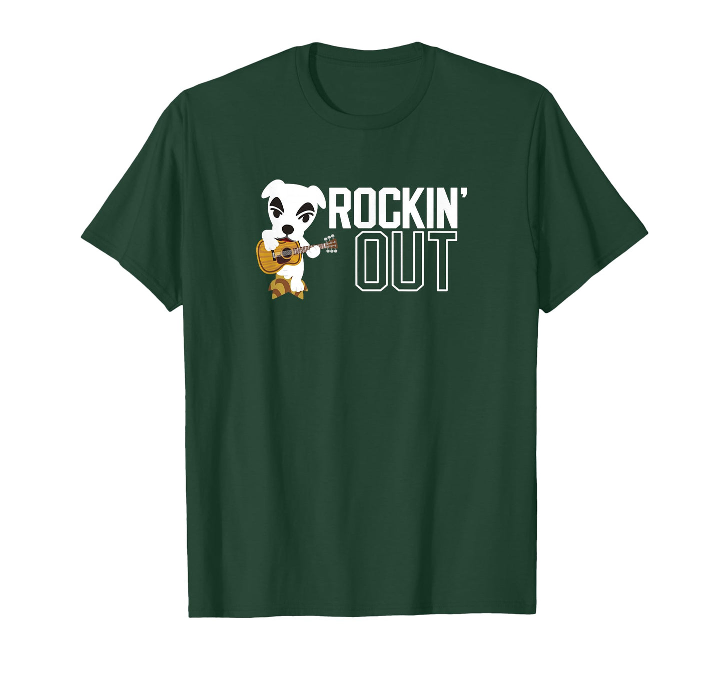 Animal Crossing K.K. Slider Rockin' Out Black & White Poster T-Shirt
