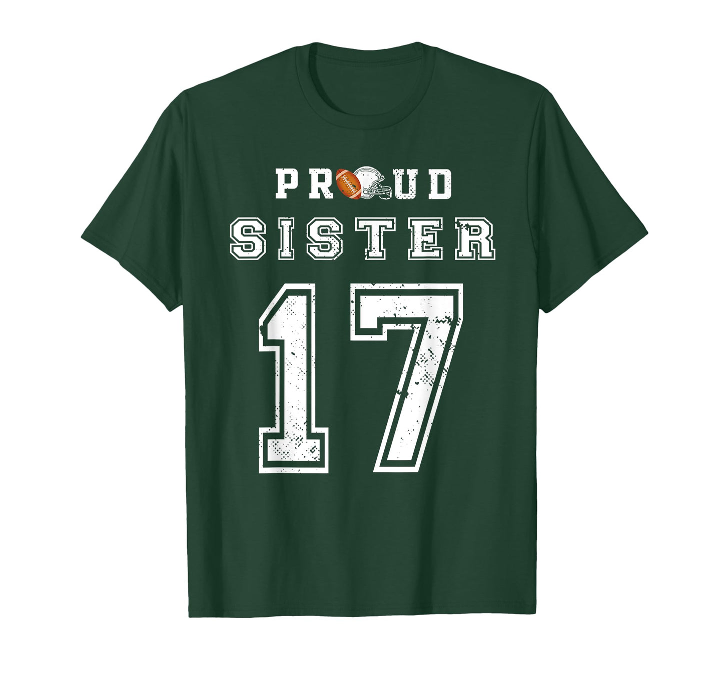 Custom Proud Football Sister Number 17 Personalized Women T-Shirt