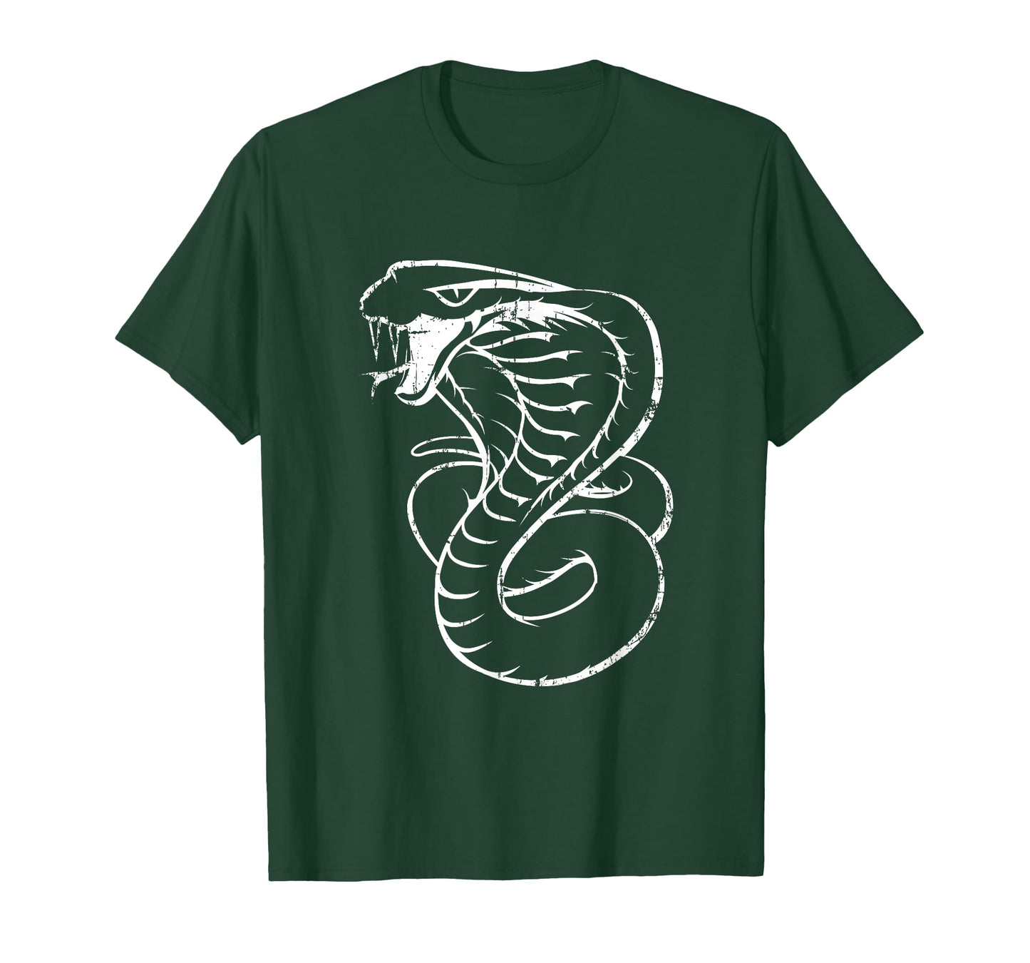 White King Cobra Hissing Distressed Snake Lover T-Shirt