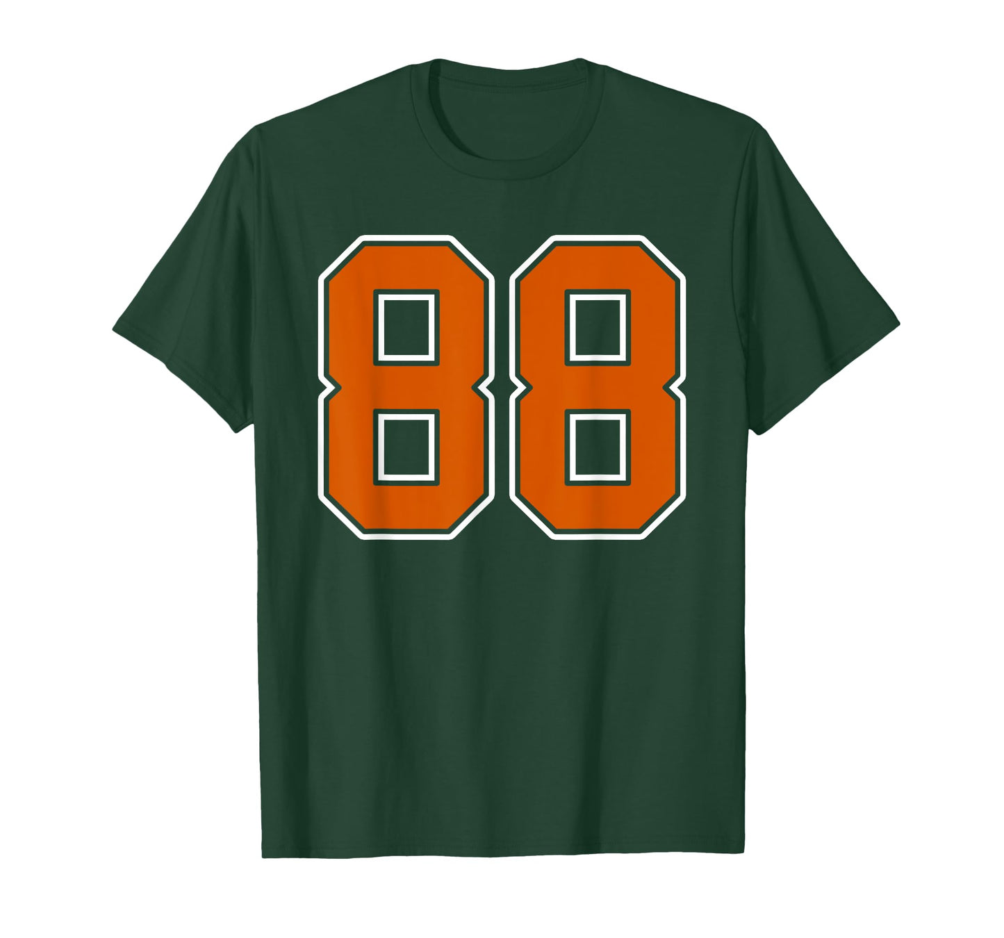 Burnt Orange White Number 88 Jersey Player Uniform #88 T-Shirt