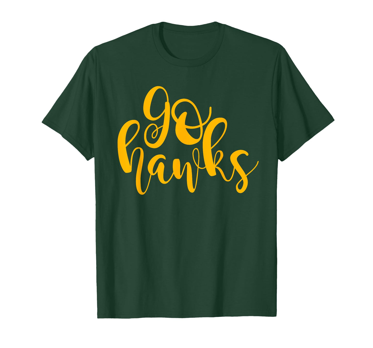 Black and Gold Go Hawks Highschool Football Spirit Shirt T-Shirt
