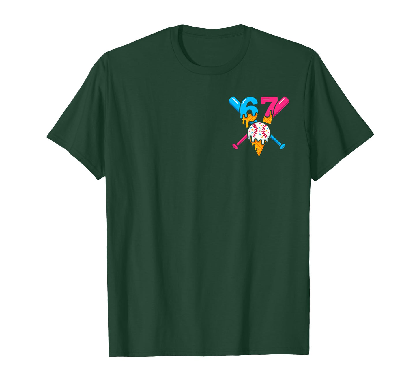 Baseball Drip Number 67 Fun Six Seven 6 7 Meme 2 Sided T-Shirt