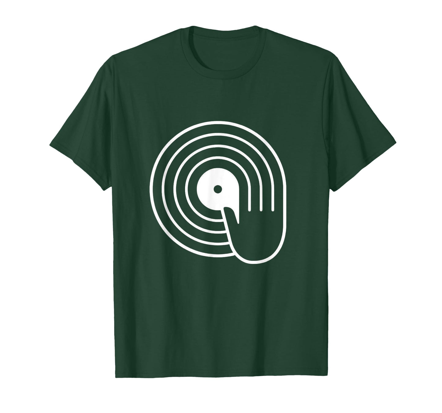 Spin Hand Vinyl Record DJ Graphic Minimalist T-Shirt