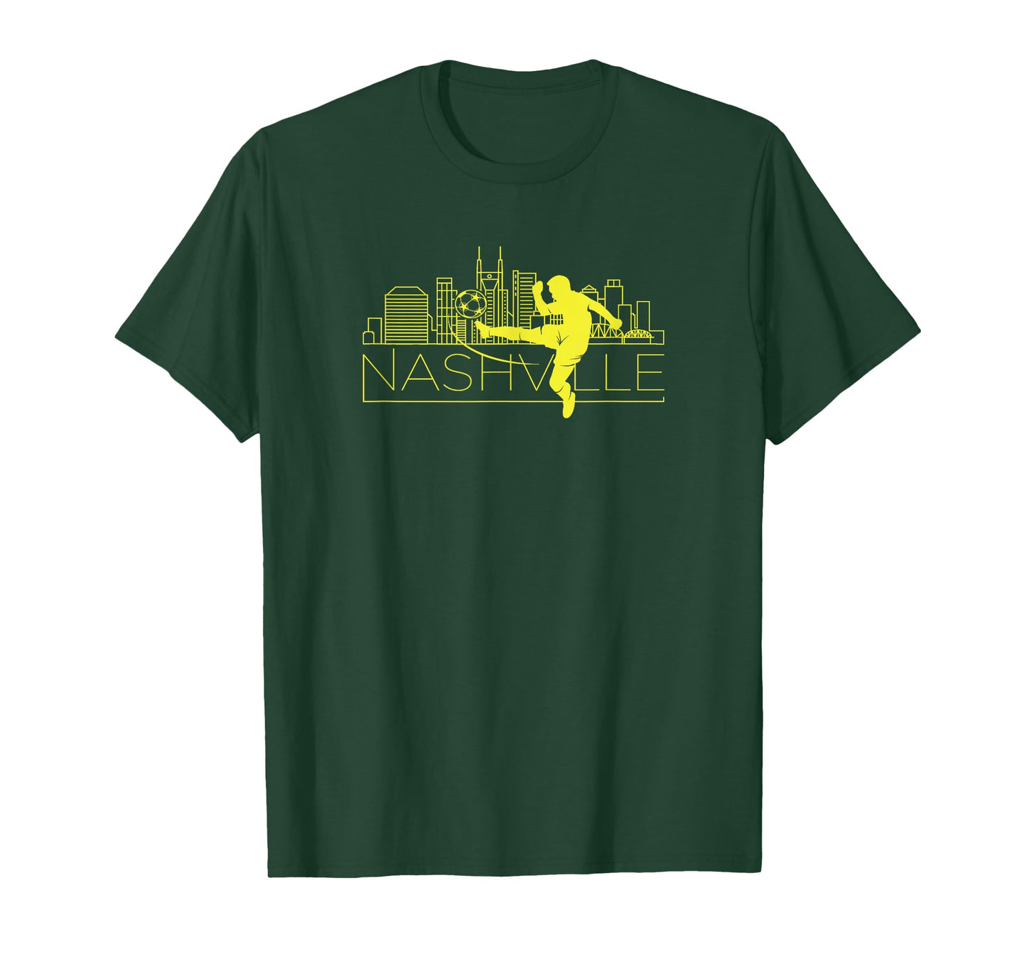 Cheek Creations Nashville Soccer City MLS T-Shirt, Men's Unisex Blue Short Sleeve Crew Neck Classic Fit T-Shirt, Small