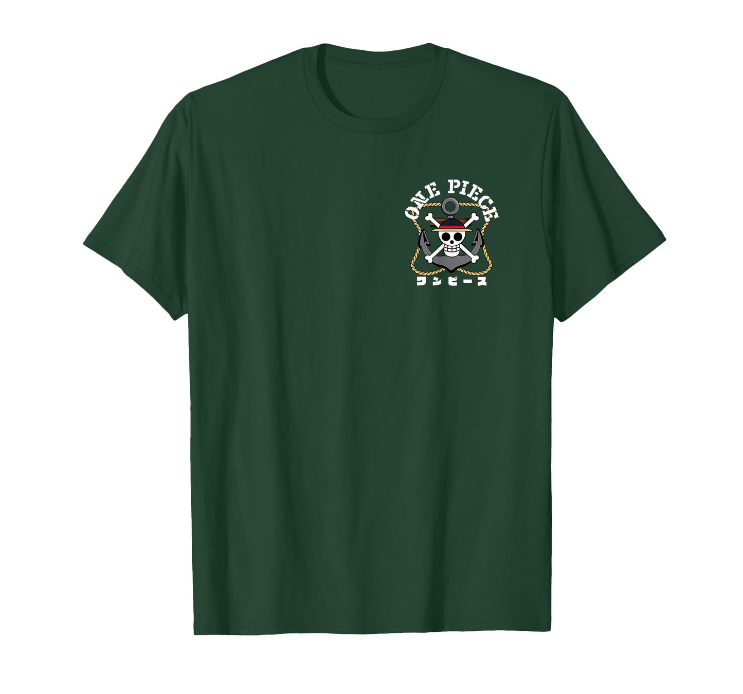 One Piece Anime Front and Back Anchor Logo and Crew Items T-Shirt