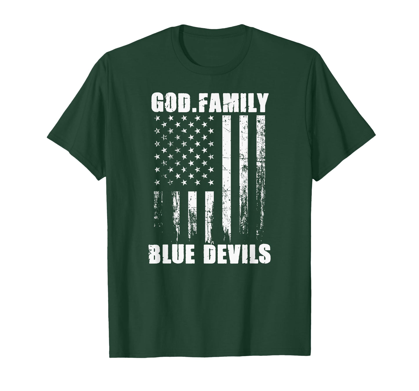 Lebanon Blue Devils God. Family. Vintage USA Flag T-Shirt