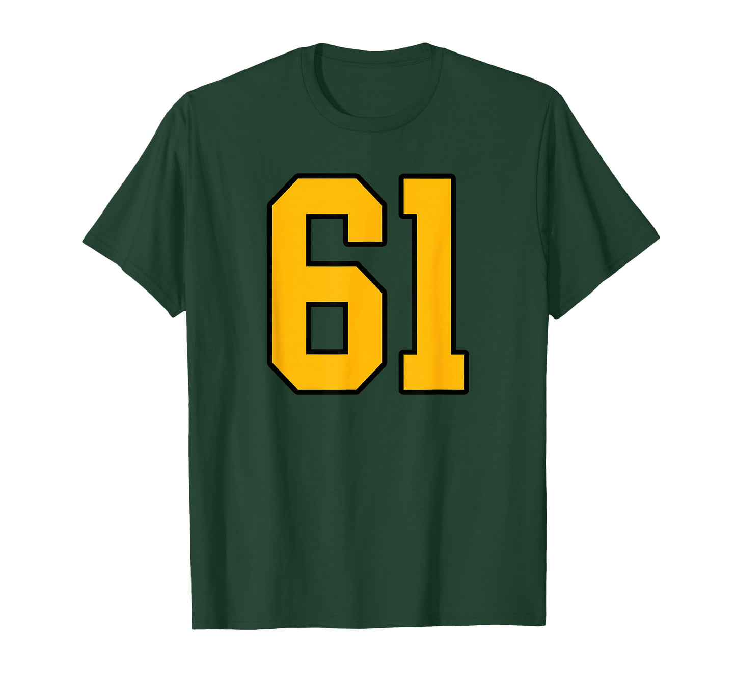 Gold and Black Sports Number 61 Jersey Uniform Player T-Shirt