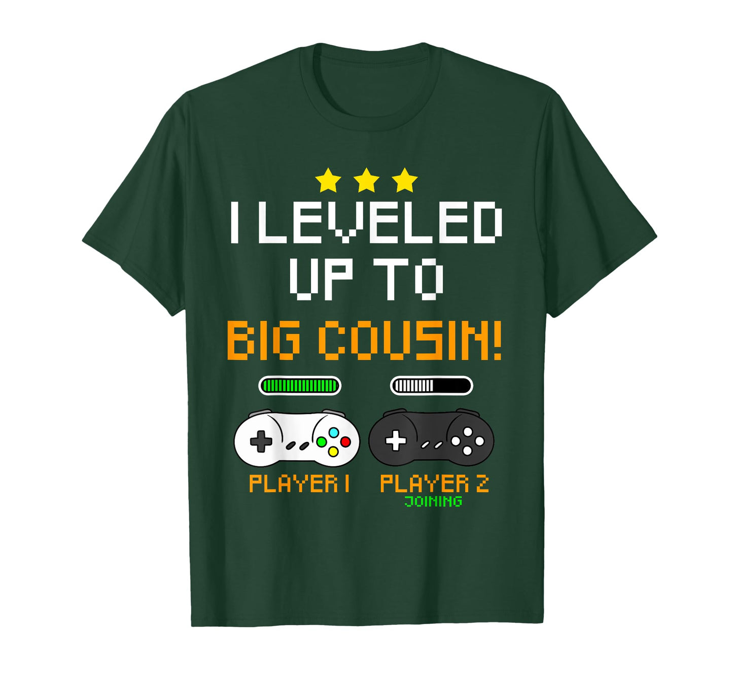 Cool Big Cousin Apparel Cousin Gamer Baby Announcement Gender Reveal Gaming T-Shirt, Black, Small