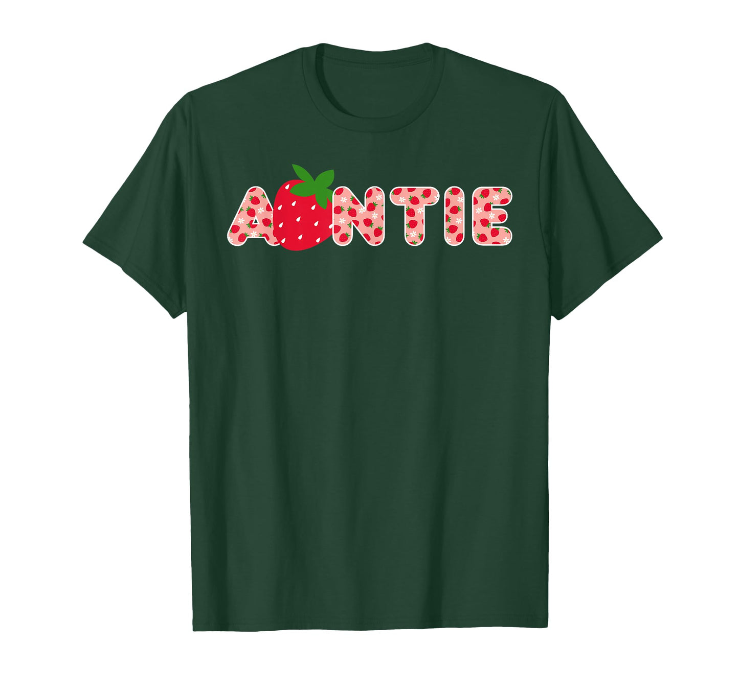 Auntie Strawberry First Birthday Family Strawberry Birthday T-Shirt