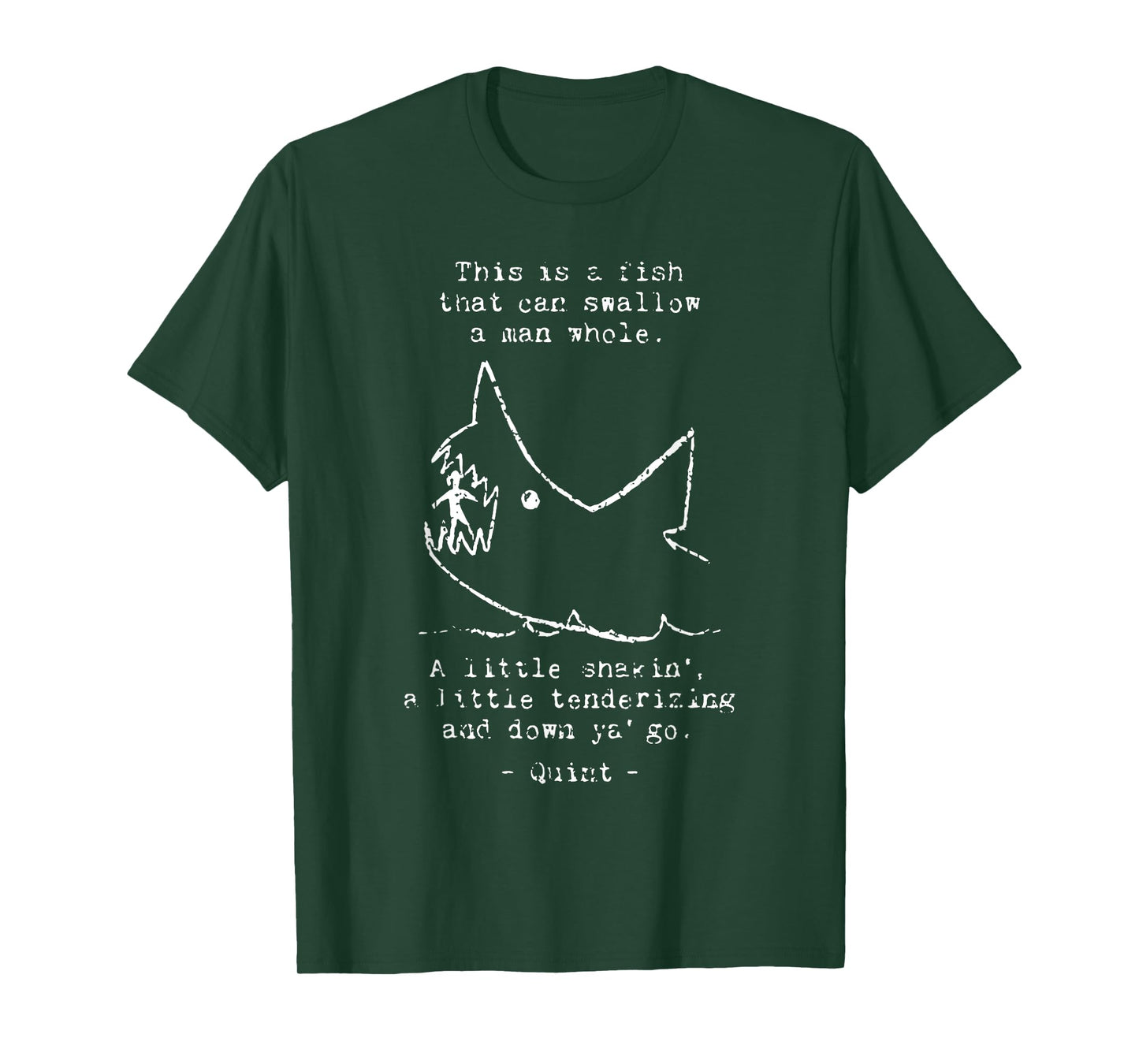 Quints Vintage Movies Ocean Shark Fishing 1975 Retro T-Shirt