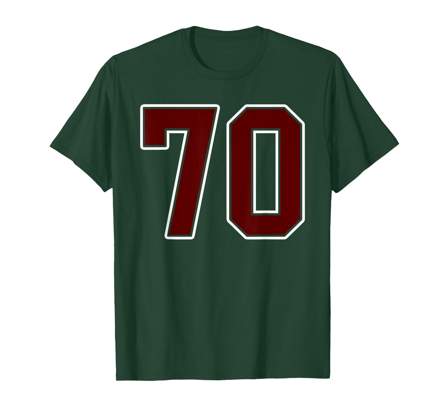 Maroon and White Number 70 Jersey Player Uniform #70 Fan T-Shirt