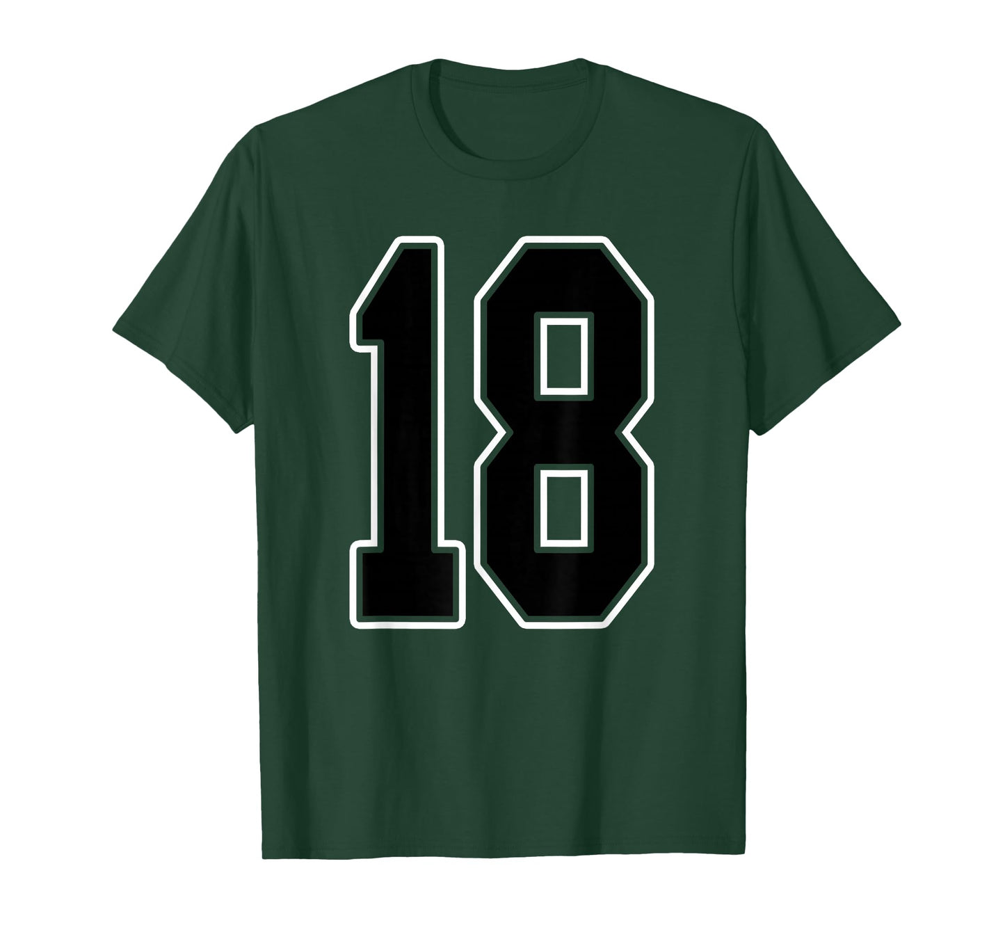 Black and White Number 18 Jersey Player Uniform #18 Fan T-Shirt