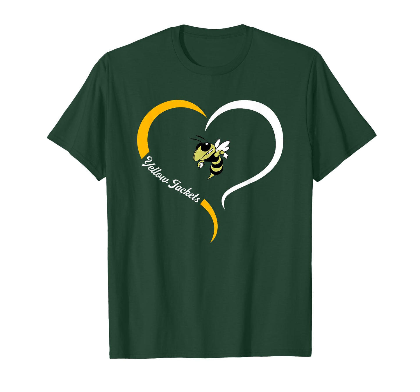 Calhoun Yellow Jackets Logo Half Heart Slogan HS T-Shirt