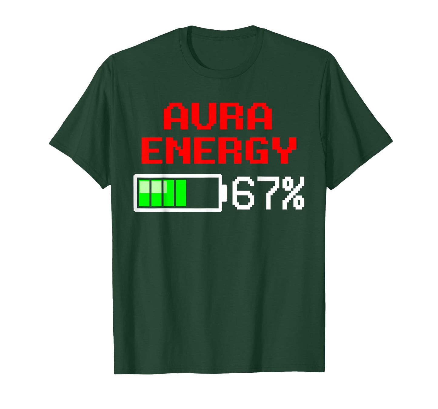 Aura Energy 67% Meme Funny Gen Alpha Slang Vintage Battery T-Shirt