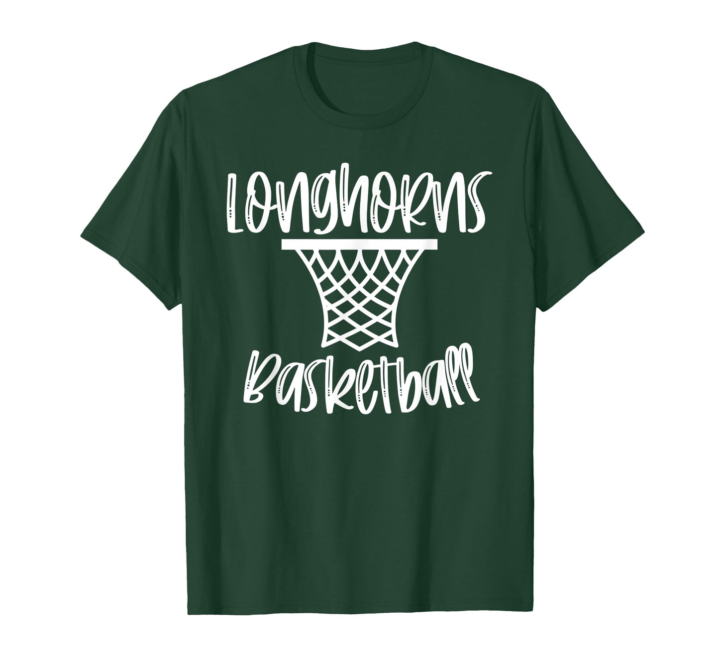 Longhorns Basketball Team Mascot School Spirit Game Night T-Shirt