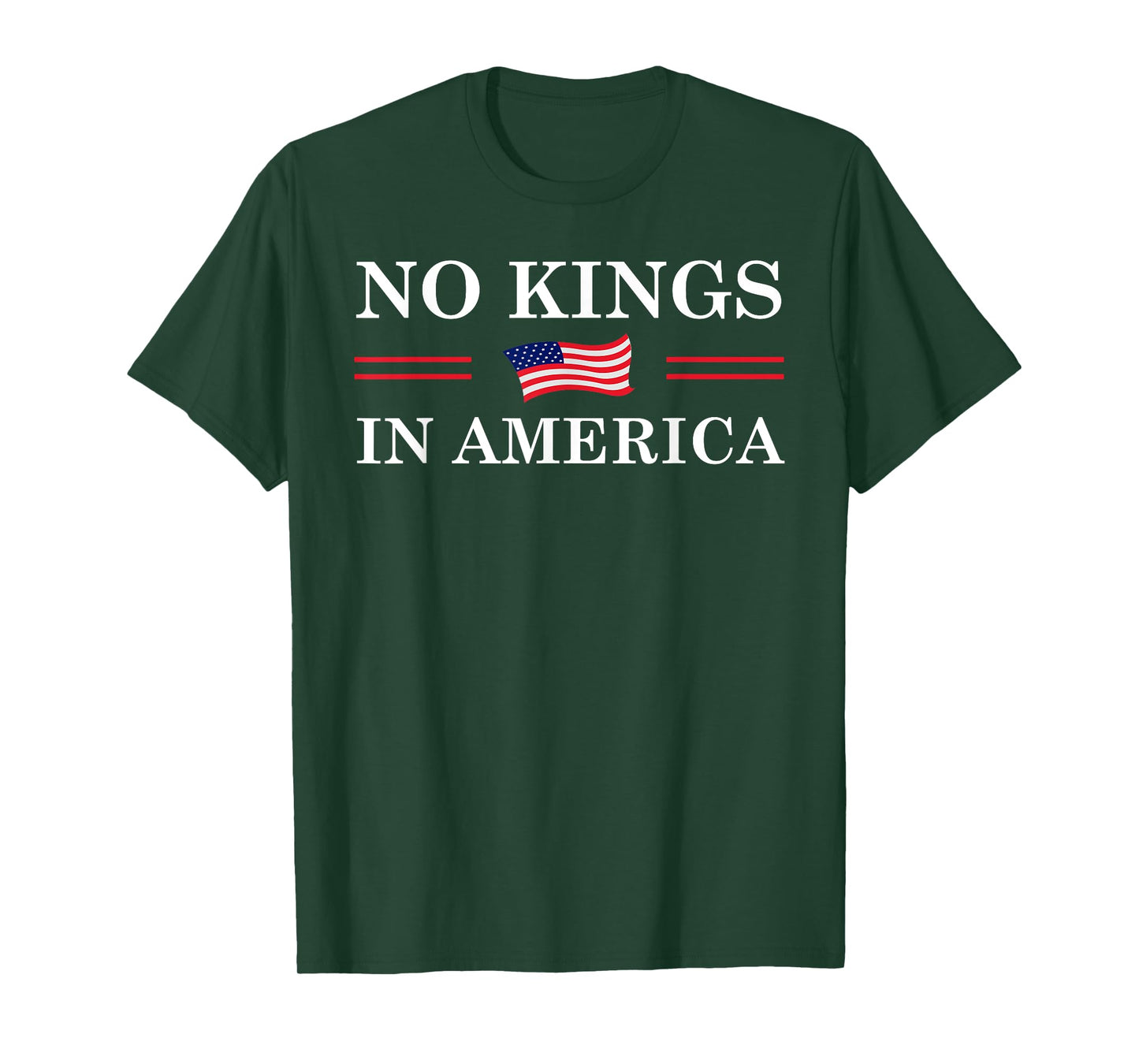 No Kings in America Freedom No King Lives Here American Flag T-Shirt