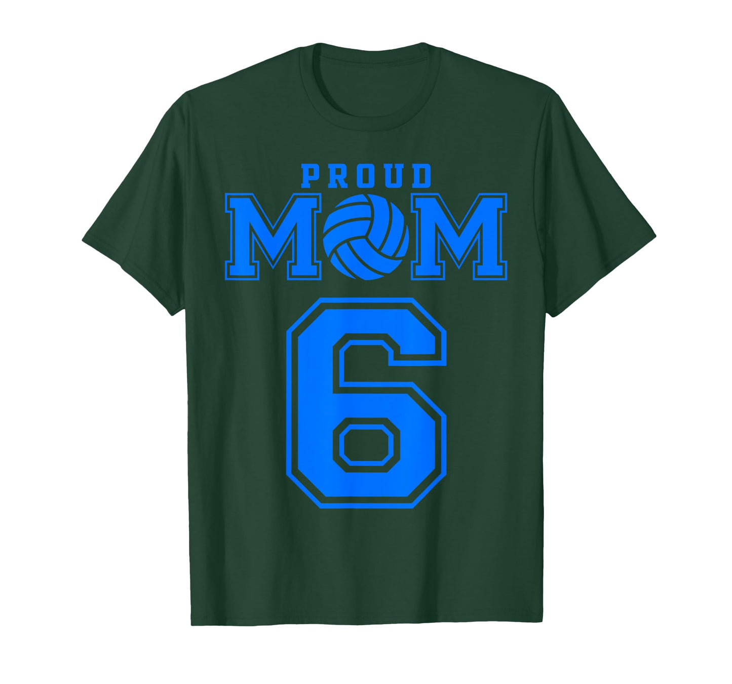 Proud Volleyball Mom Number 6 B T-Shirt