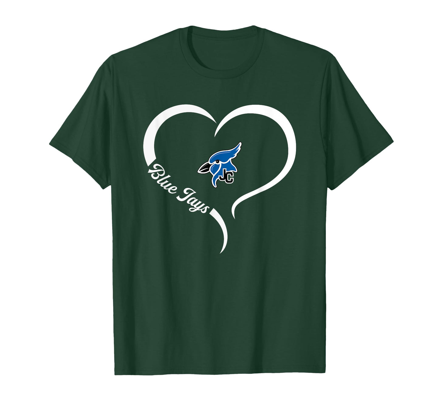 Junction City Blue Jays Logo Half Heart Slogan HS T-Shirt