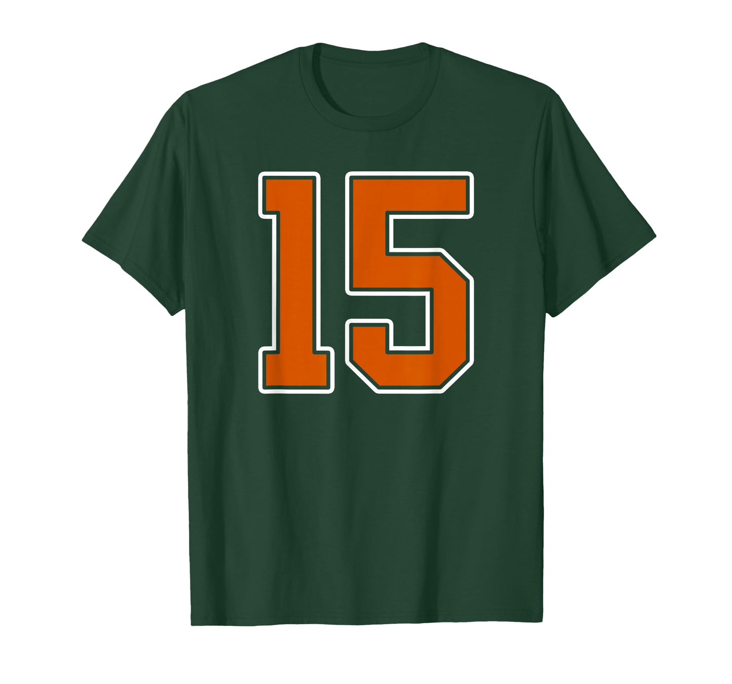 Burnt Orange White Number 15 Jersey Player Uniform #15 T-Shirt