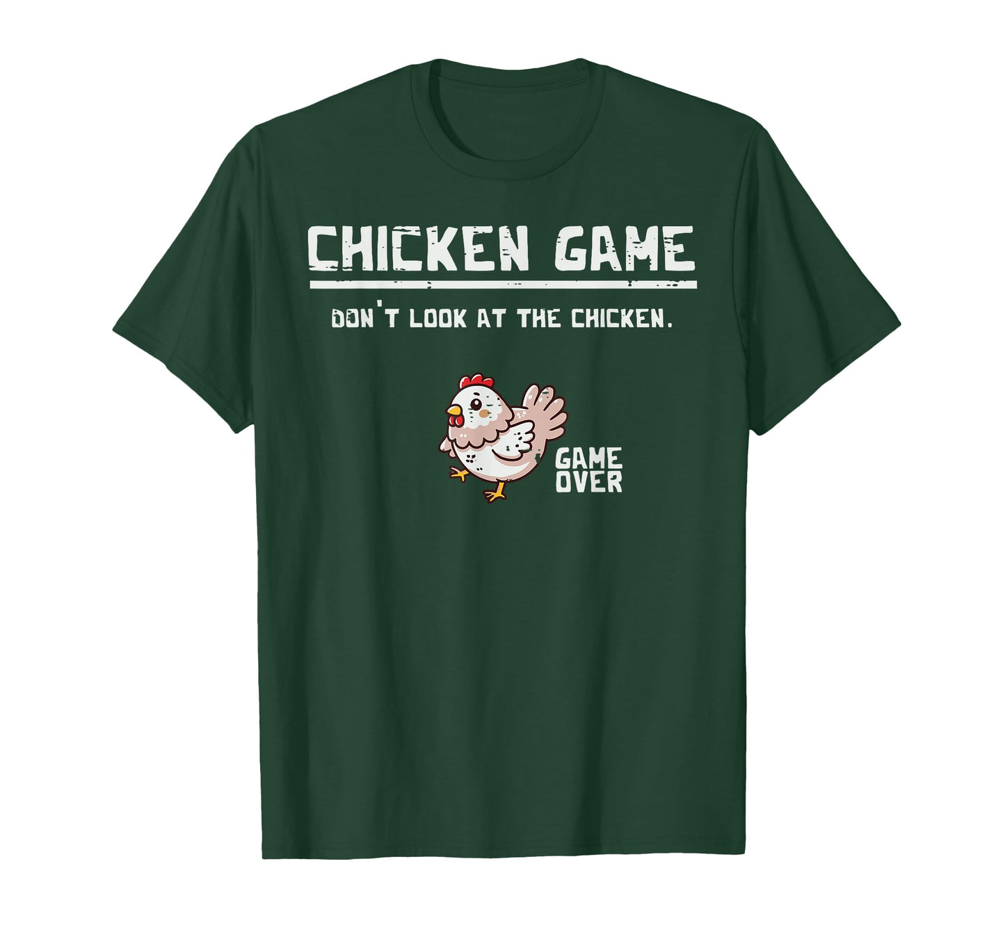 Chicken Game Over Funny Saying Gamer Humor Men Women Kids T-Shirt