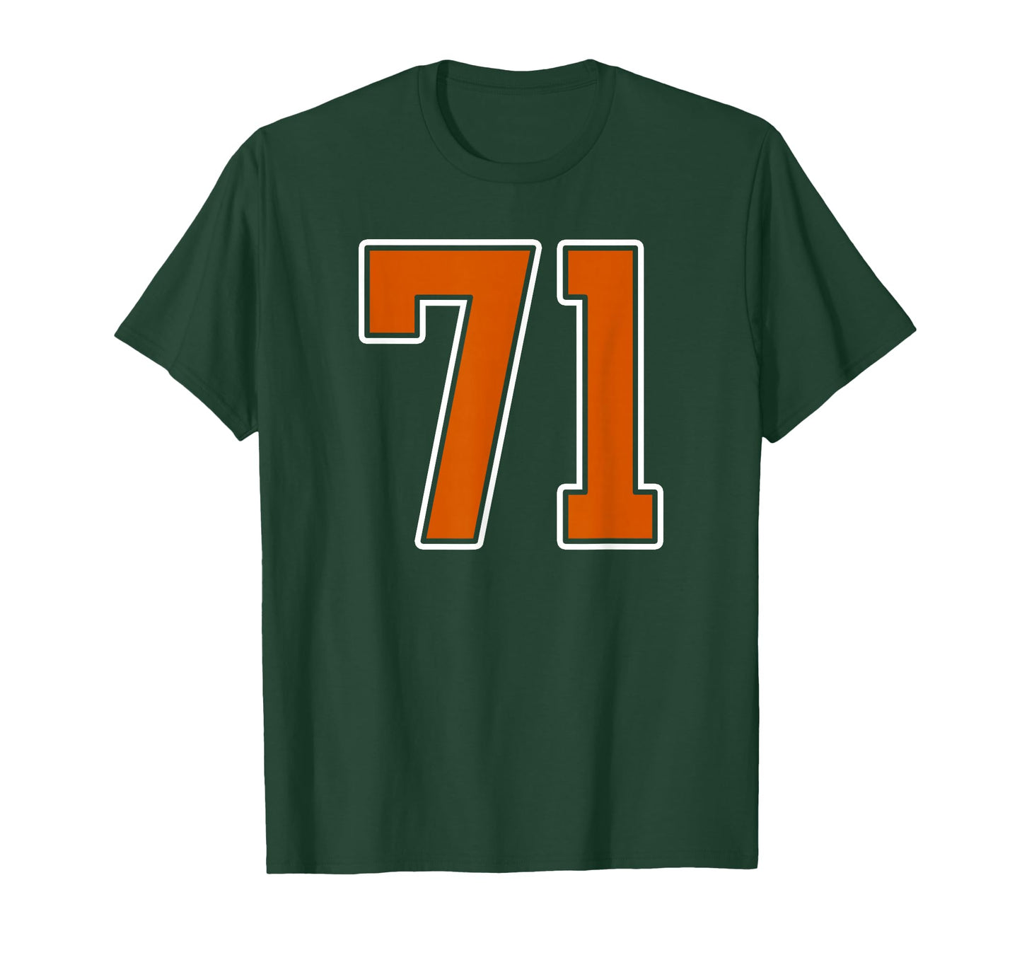 Burnt Orange White Number 71 Jersey Player Uniform #71 T-Shirt