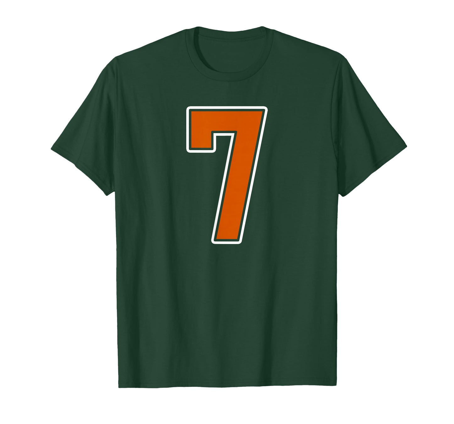 Burnt Orange White Number 7 Jersey Player Uniform #7 T-Shirt