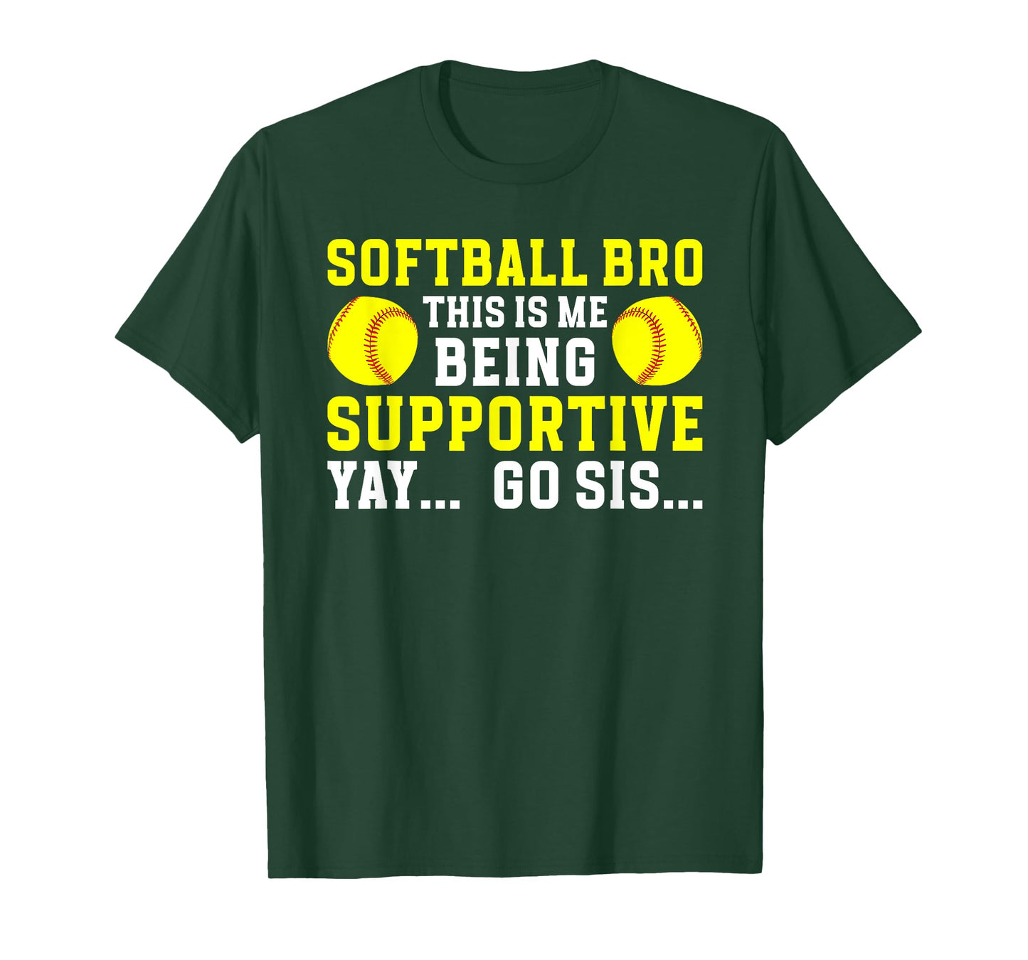 Softball Bro Of A Softball Player Funny Softball Brother T-Shirt