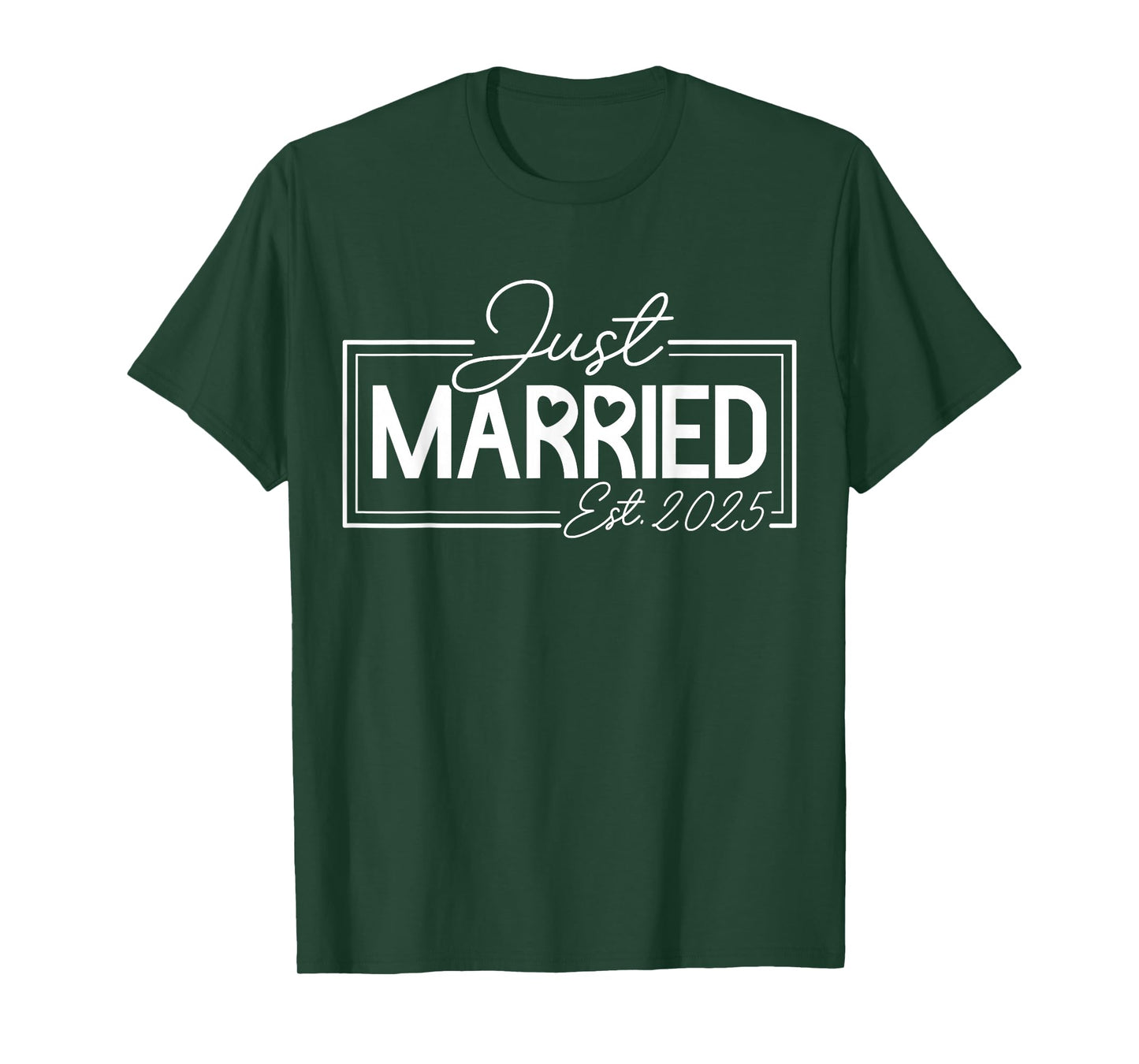 Just Married 2025 Honeymoon Wedding Couples Fiancee T-Shirt