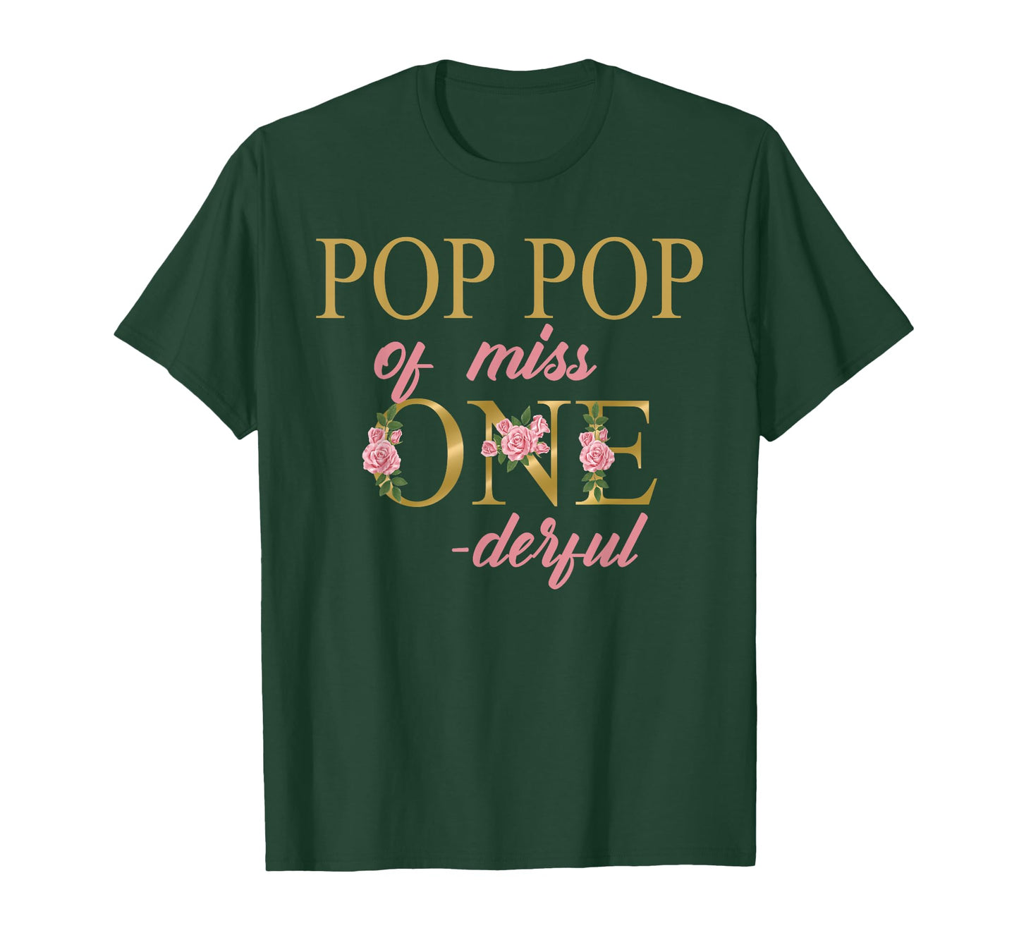 Pop Pop of Miss Onederful 1st Birthday First One-Derful T-Shirt