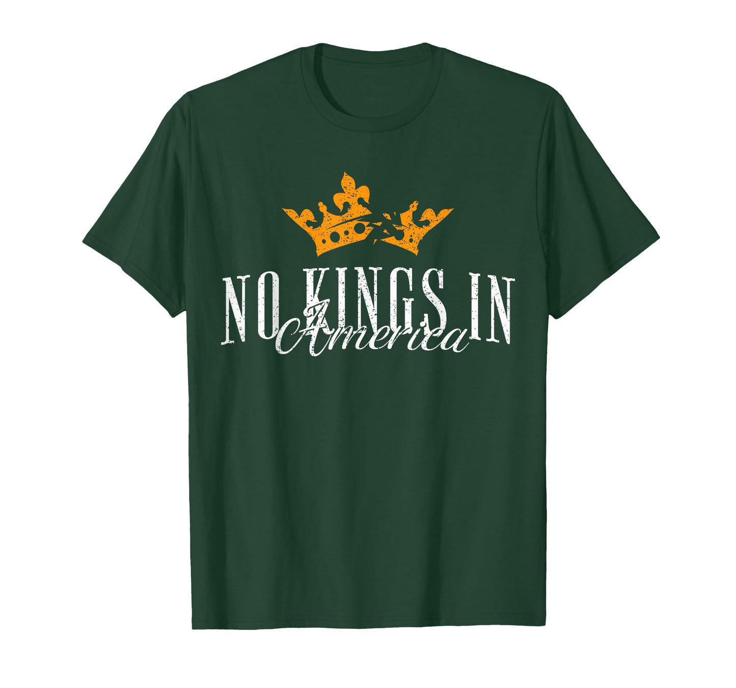 No Kings In America Broken Orange Crown Political T-Shirt