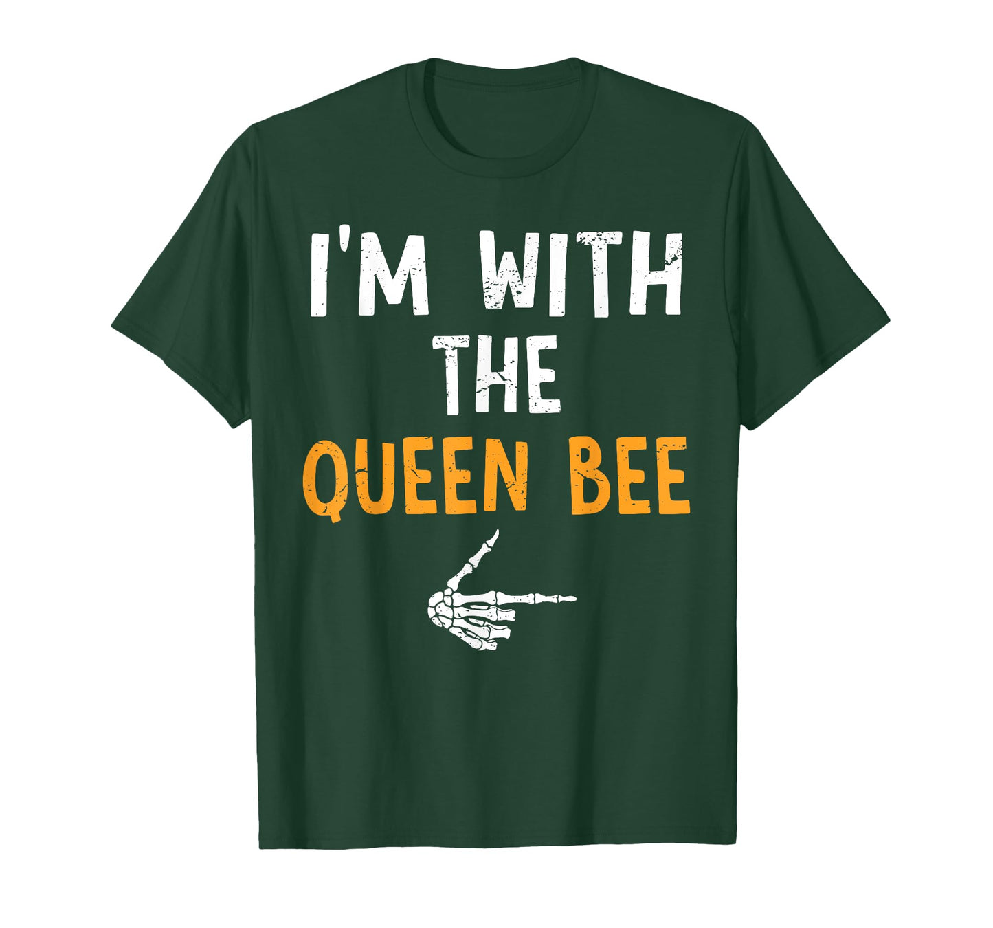 I'm with The Queen Bee Costume Halloween Matching Couple T-Shirt