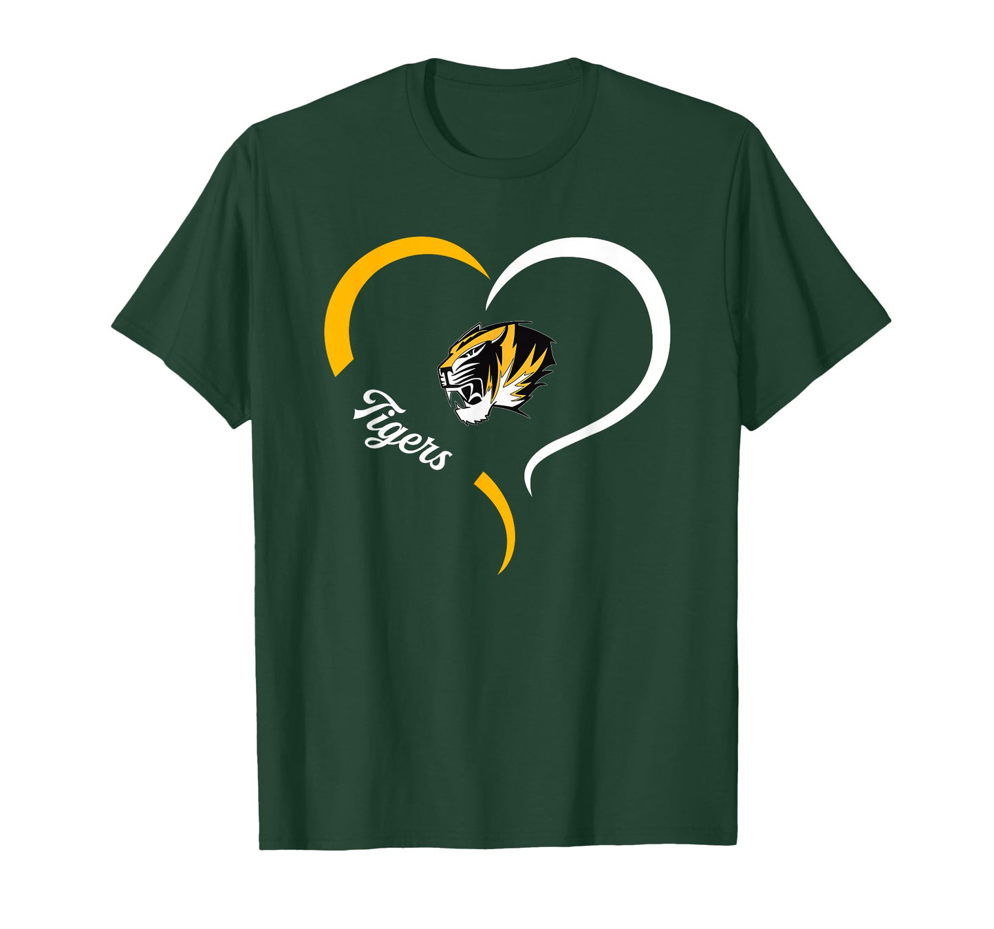 Alamogordo Tigers Logo Half Heart Slogan HS T-Shirt